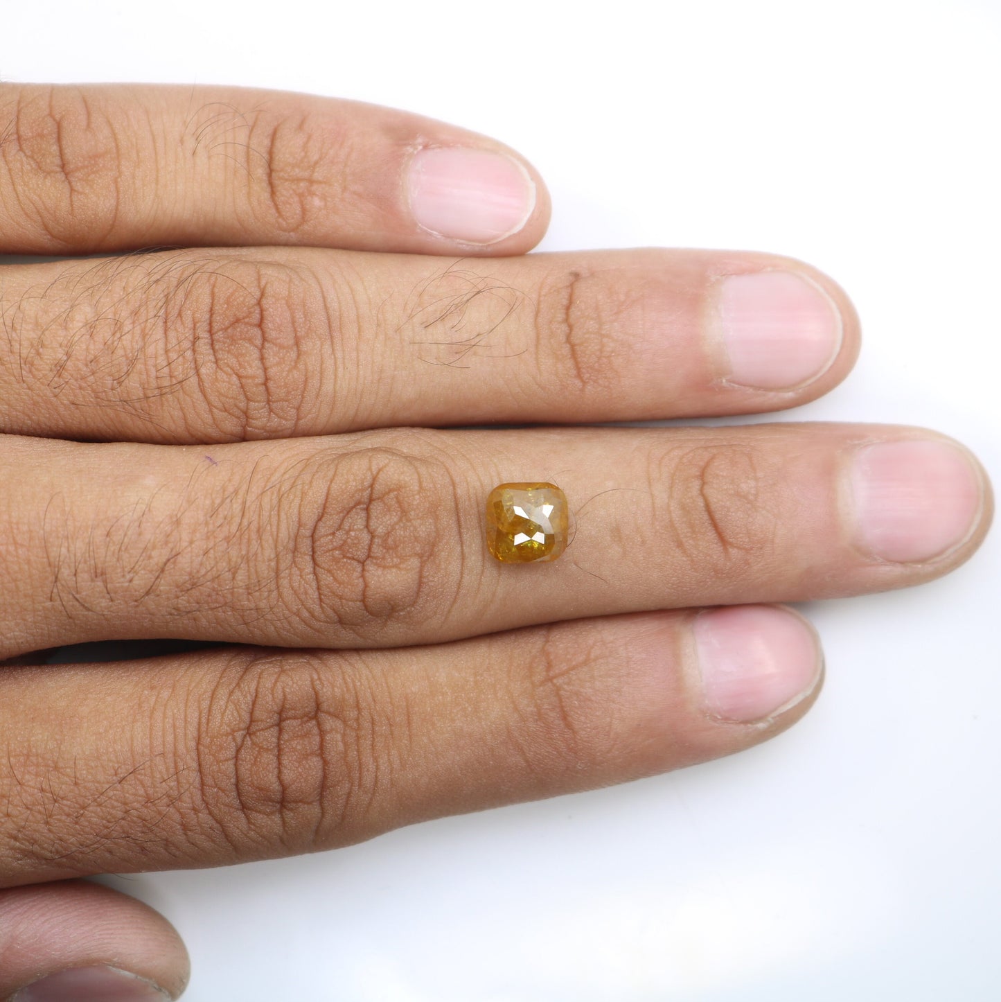 2.93 CT Rose Cut Cushion Yellow Diamond | Perfect for Gold Ring | Elegant & Unique Jewelry Piece