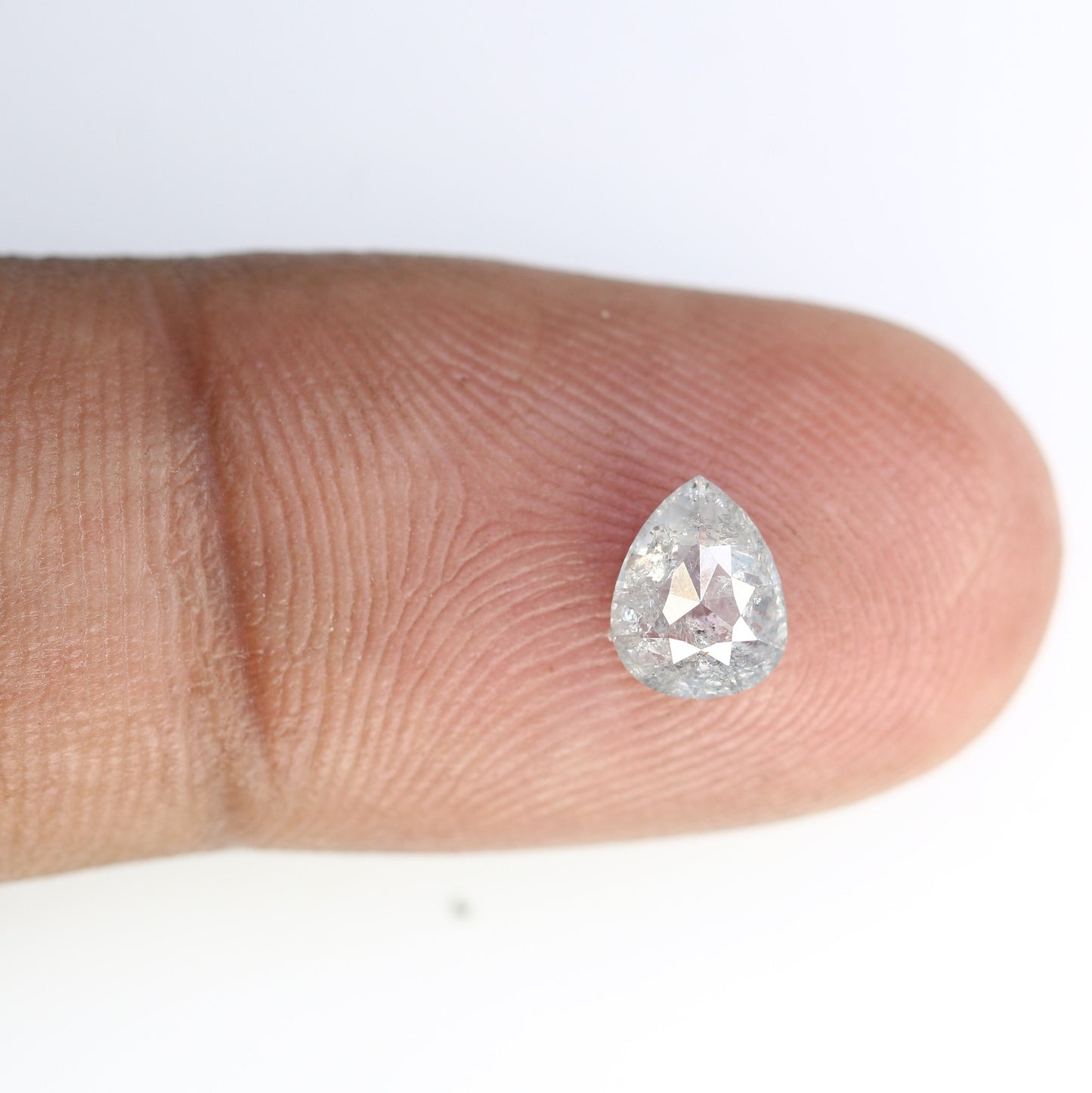 0.84 CT Natural Light Grey Galaxy Diamond | Pear Shape Salt and Pepper Diamond for Gold Ring | Perfect Gift for Her