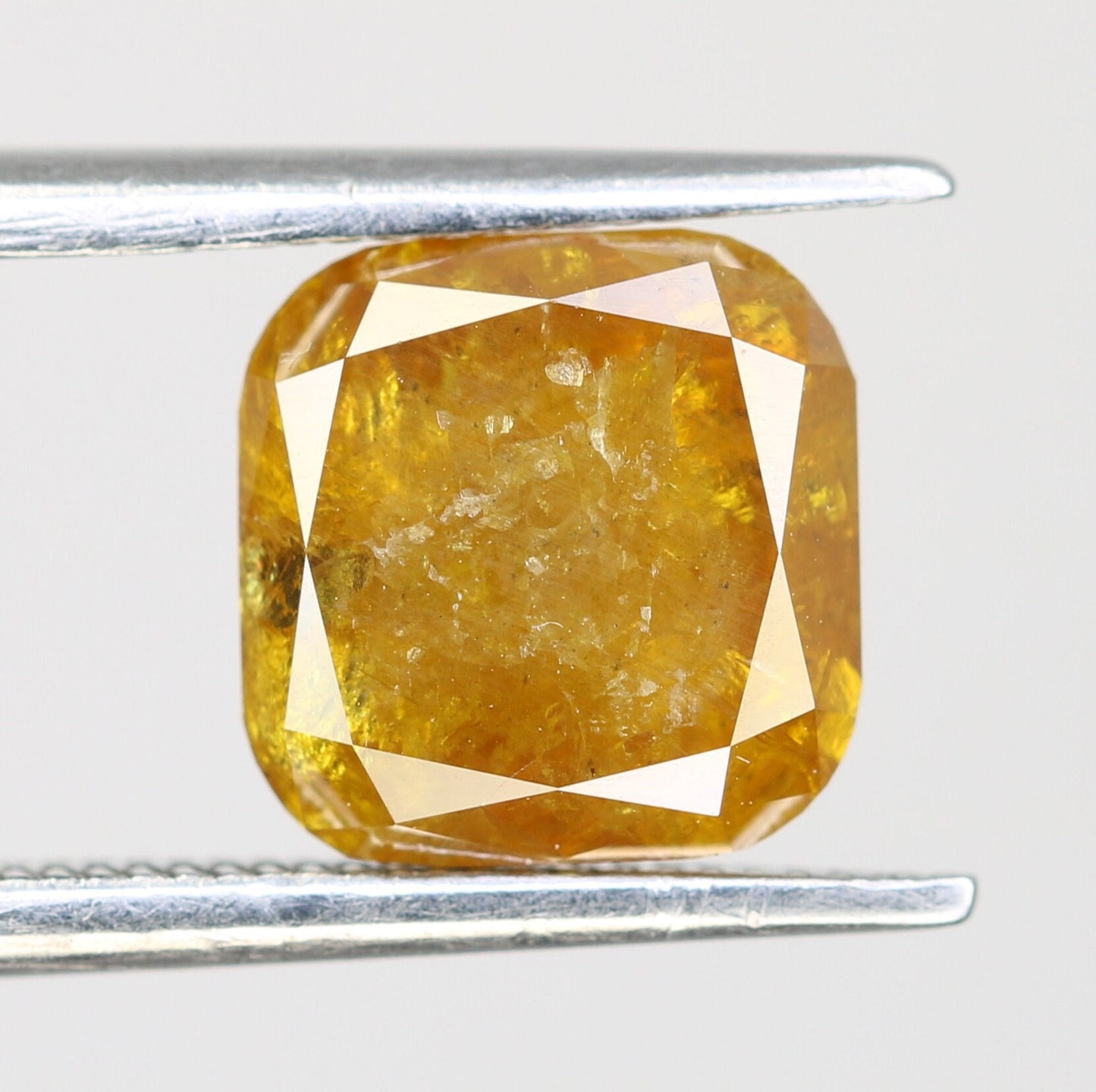 2.93 CT Rose Cut Cushion Yellow Diamond | Perfect for Gold Ring | Elegant & Unique Jewelry Piece