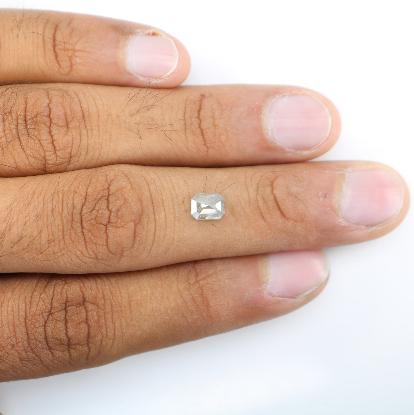 0.81 CT Salt and Pepper Emerald Shape Diamond - Natural Loose Emerald Cut Diamond - Emerald Engagement Ring - LABORDAY Offer