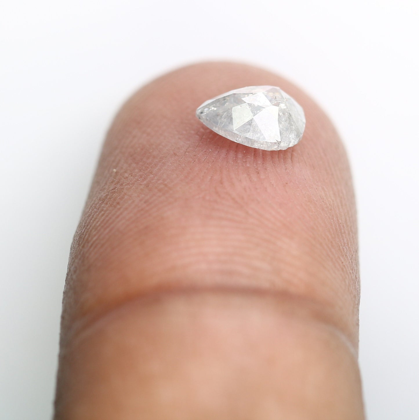 0.84 CT Natural Light Grey Galaxy Diamond | Pear Shape Salt and Pepper Diamond for Gold Ring | Perfect Gift for Her