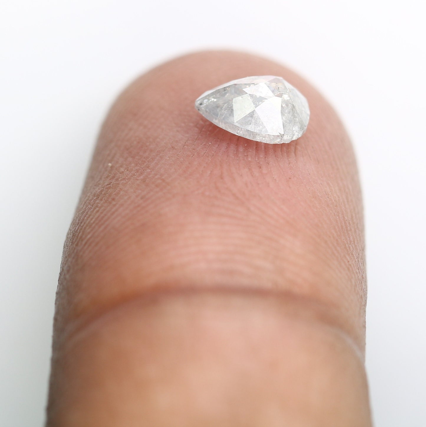 0.84 CT Natural Light Grey Galaxy Diamond | Pear Shape Salt and Pepper Diamond for Gold Ring | Perfect Gift for Her