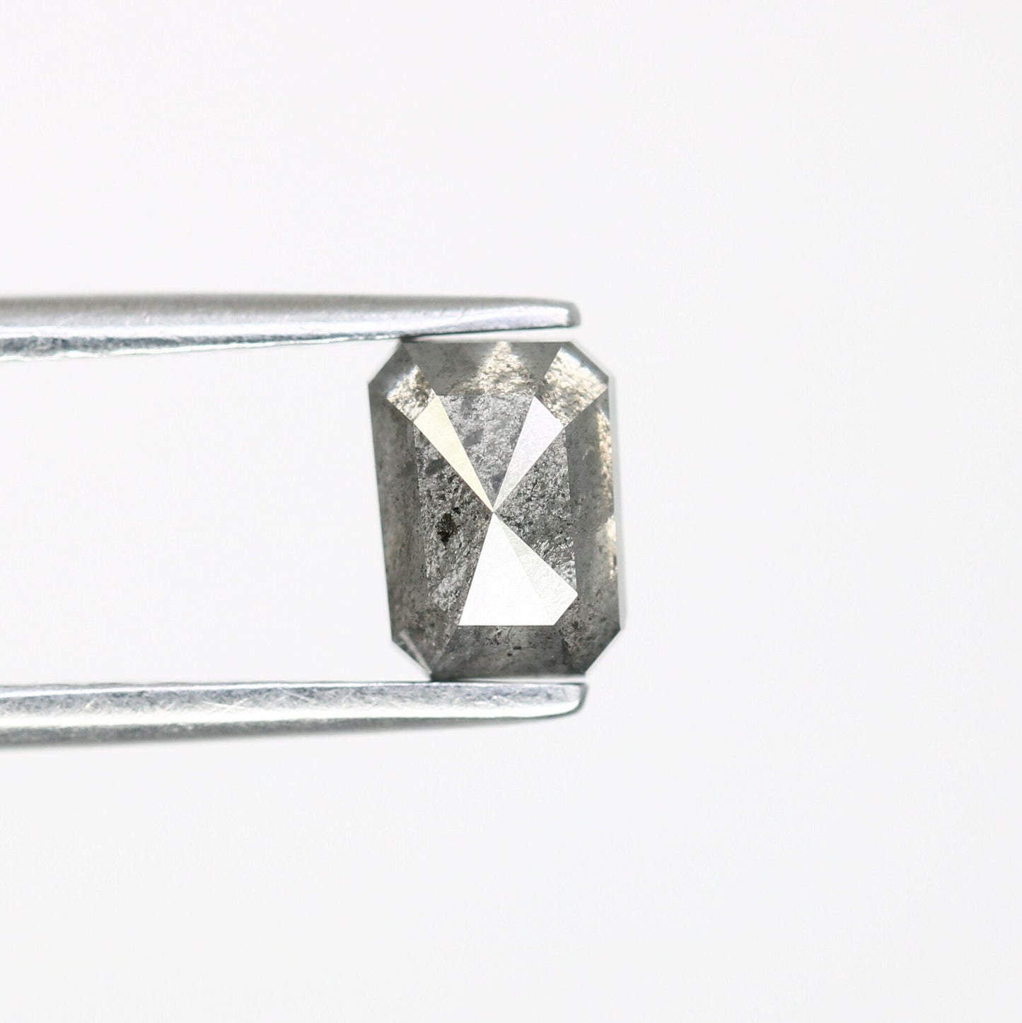 0.93 CT Salt and Pepper Emerald Shape Diamond - Natural Loose Emerald Cut Diamond - Emerald Engagement Ring - LABORDAY Offer