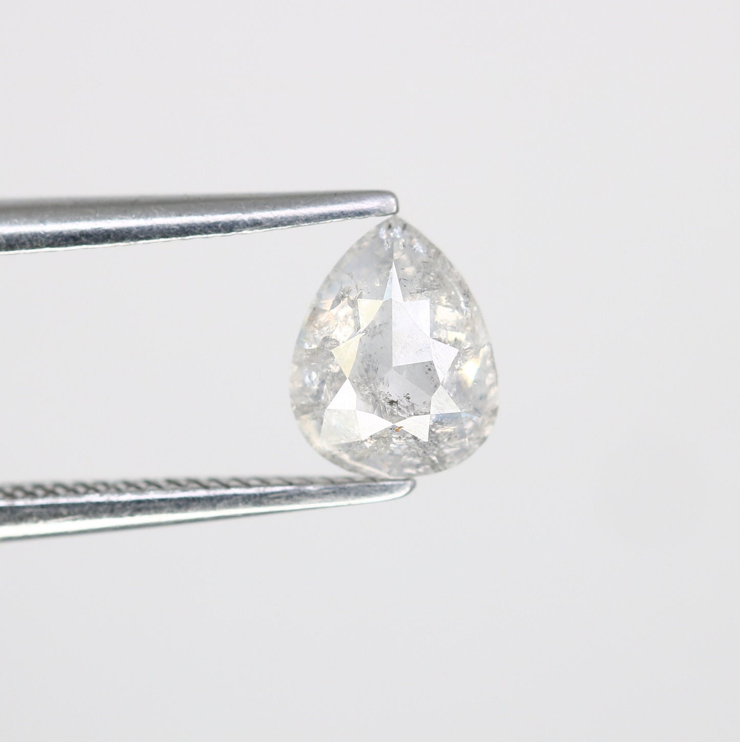 0.84 CT Natural Light Grey Galaxy Diamond | Pear Shape Salt and Pepper Diamond for Gold Ring | Perfect Gift for Her