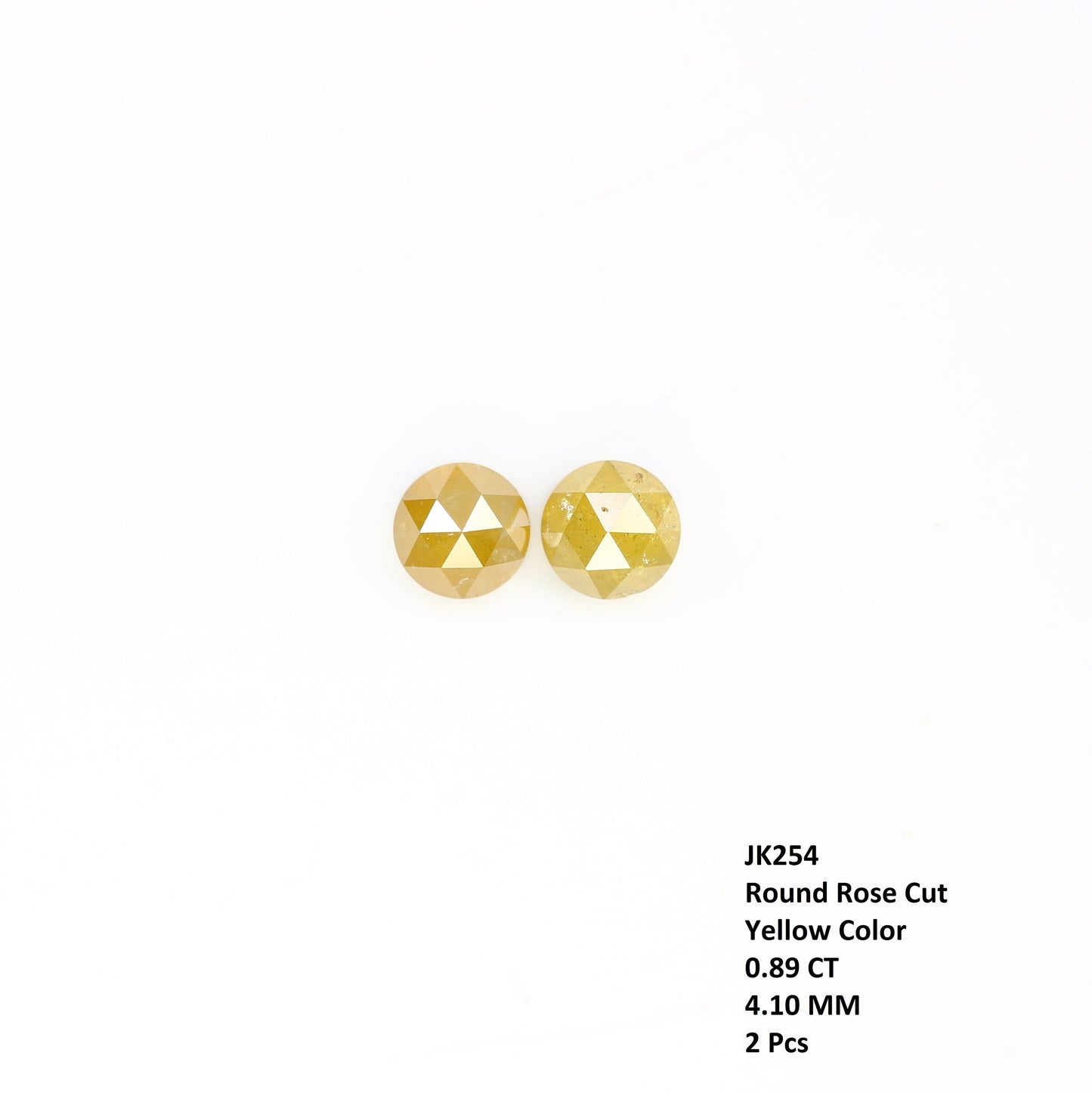 Yellow Diamond | Round Rose Cut Diamond | Salt and Pepper Diamond | Loose Diamonds For Wedding Ring, Earring Pairs | Diamonds