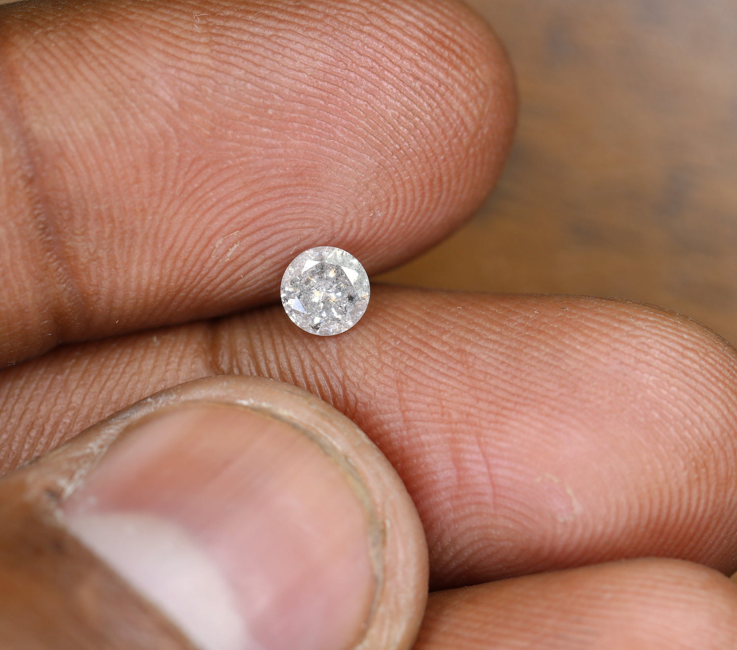 0.38 CT Natural Salt and Pepper Diamond Round Brilliant Cut Loose Stone for Jewelry Making Wholesale Price Ideal for Rings & Earrings