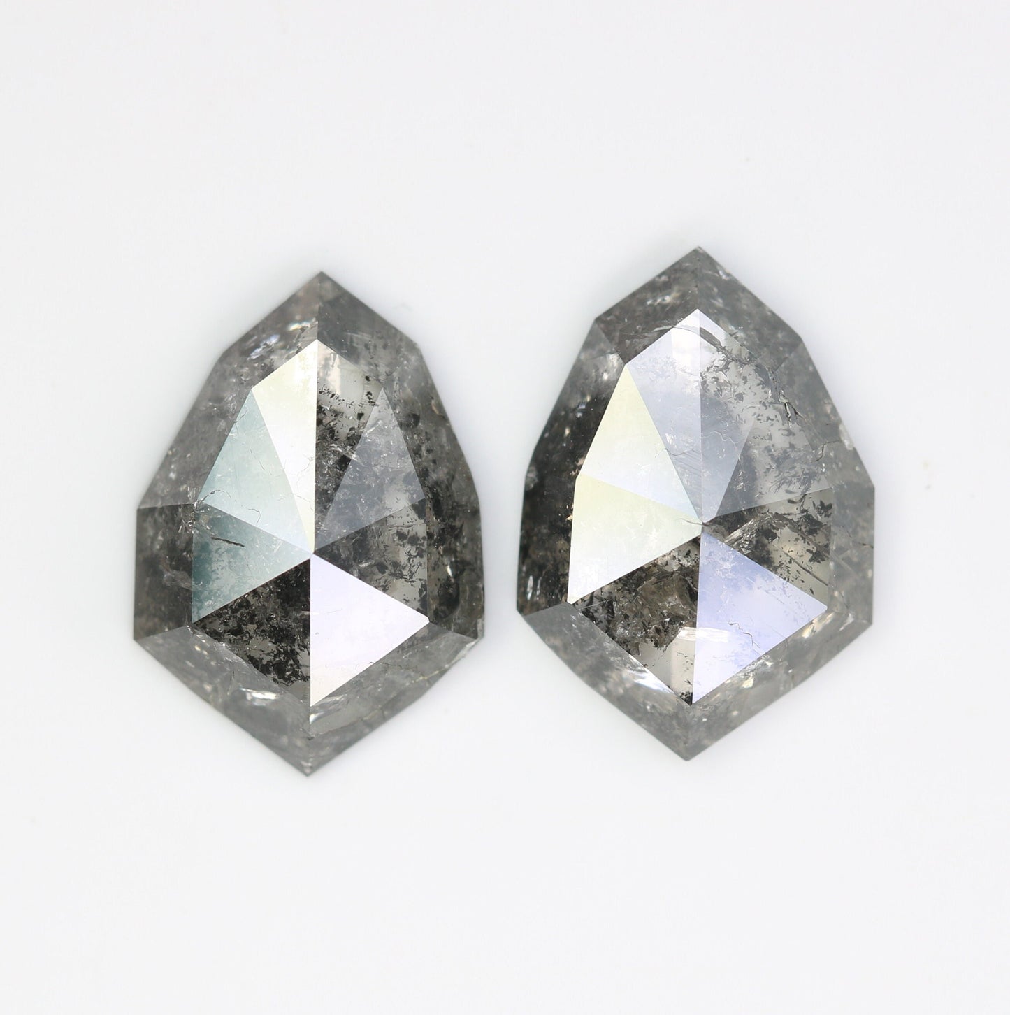 Shield Cut Loose Pair Salt and Pepper Diamond, Natural Loose Diamond, Fancy Diamond for Wedding Ring & Earring, jewelry gift for women