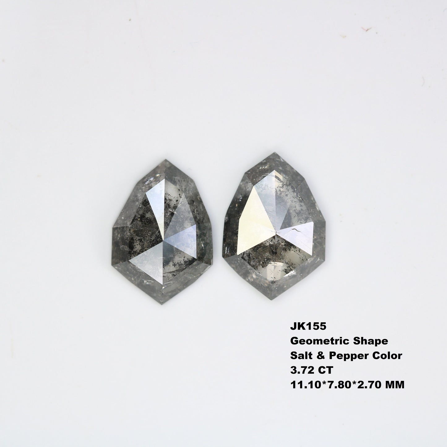 Shield Cut Loose Pair Salt and Pepper Diamond, Natural Loose Diamond, Fancy Diamond for Wedding Ring & Earring, jewelry gift for women