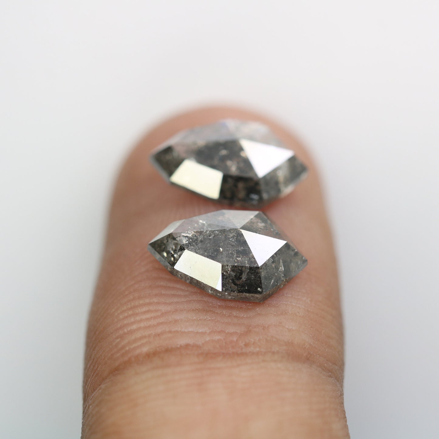 Shield Cut Loose Pair Salt and Pepper Diamond, Natural Loose Diamond, Fancy Diamond for Wedding Ring & Earring, jewelry gift for women