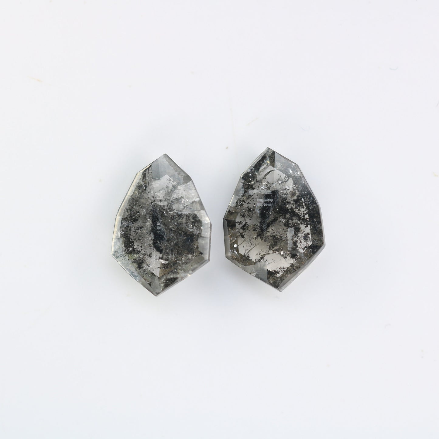 Shield Cut Loose Pair Salt and Pepper Diamond, Natural Loose Diamond, Fancy Diamond for Wedding Ring & Earring, jewelry gift for women