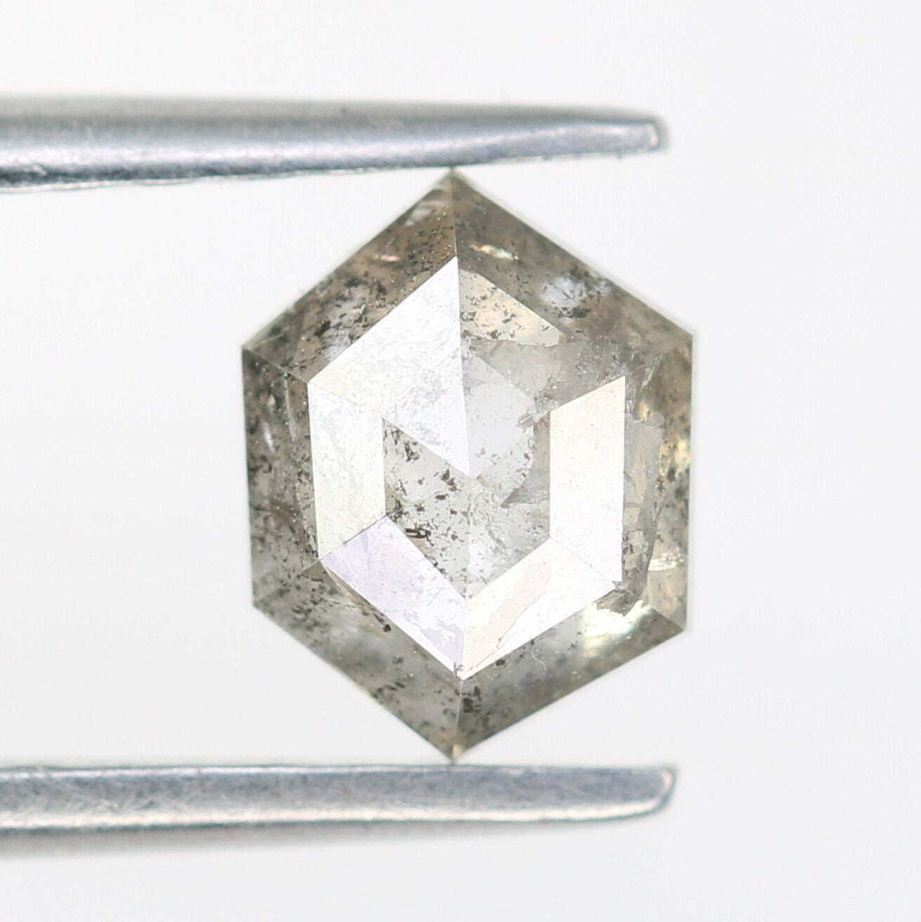 0.85 CT Hexagon Loose Salt and Pepper Diamond - Natural Hexagon Diamond - Salt and Pepper Ring - Gift for Wifey - Gift for mother - Jewlery