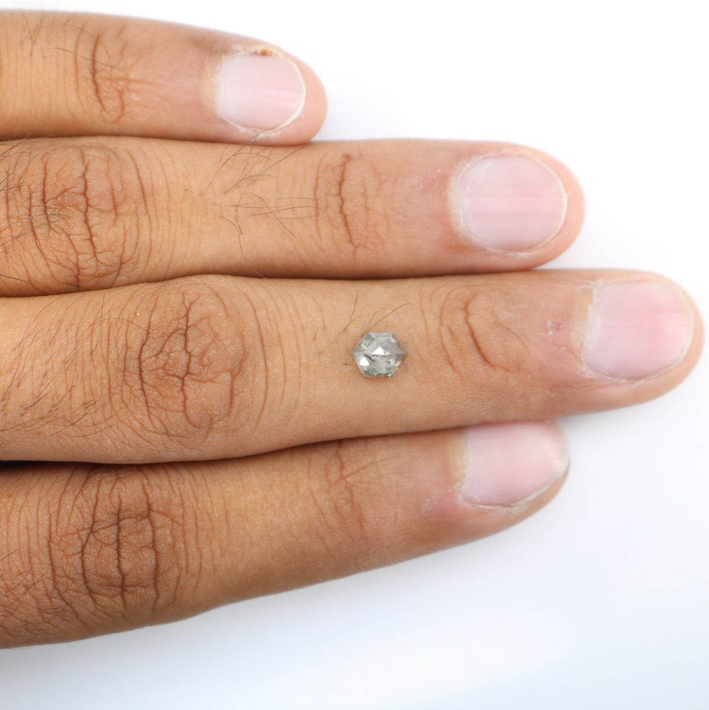 0.85 CT Hexagon Loose Salt and Pepper Diamond - Natural Hexagon Diamond - Salt and Pepper Ring - Gift for Wifey - Gift for mother - Jewlery