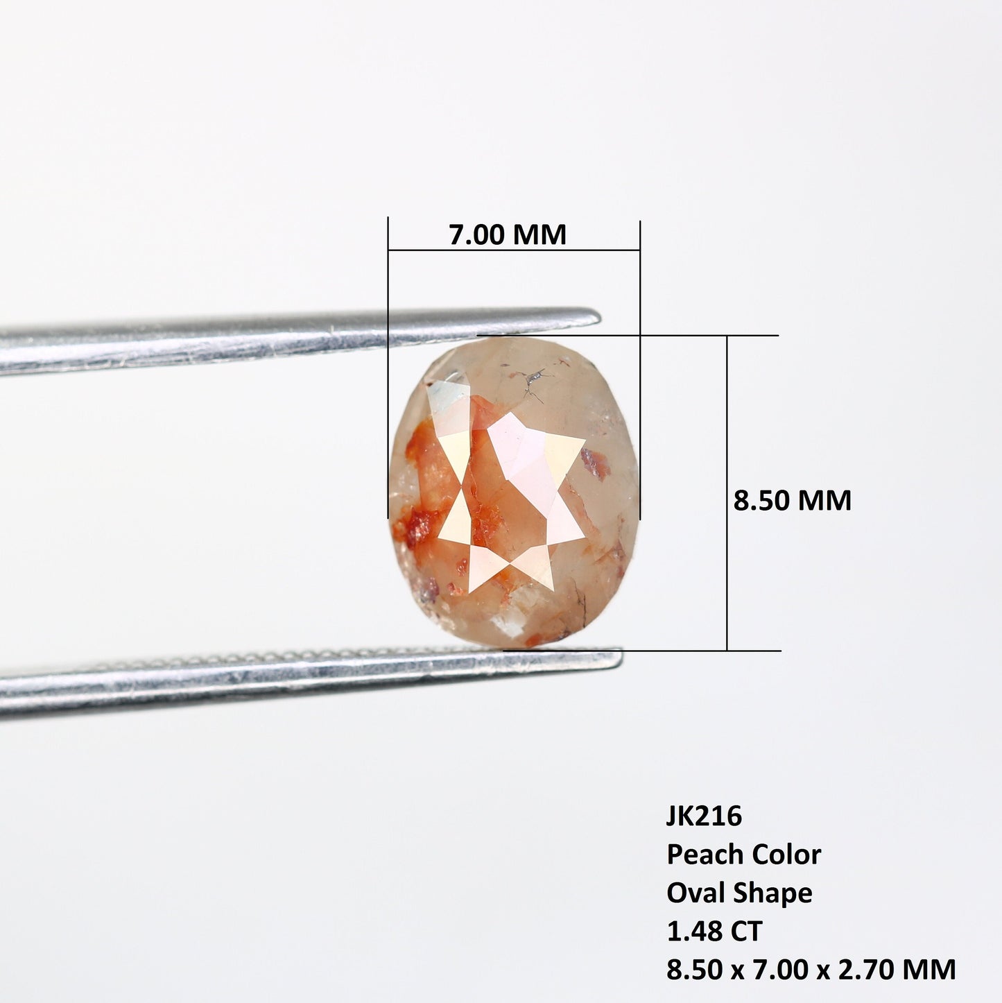 1.48 CT Oval Peach Diamond | Ideal for Engagement Ring | Stunning Gold Jewelry Piece