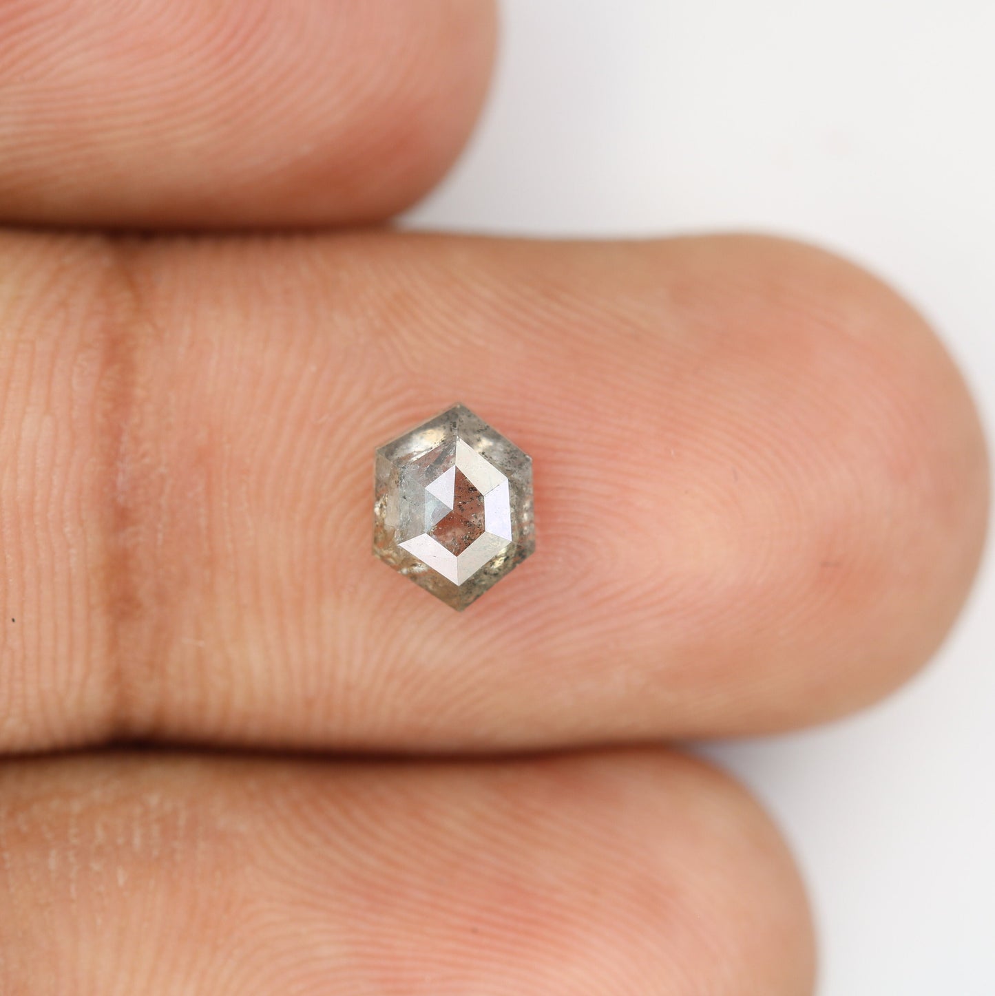 0.85 CT Hexagon Loose Salt and Pepper Diamond - Natural Hexagon Diamond - Salt and Pepper Ring - Gift for Wifey - Gift for mother - Jewlery