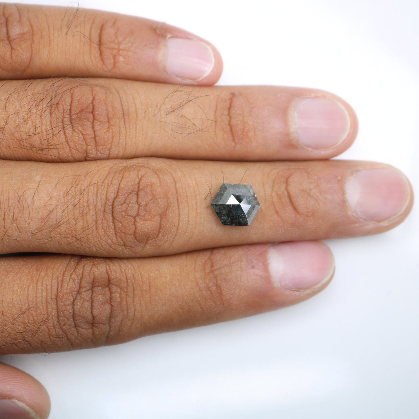 4.21 CT Hexagon Loose Salt and Pepper Diamond - Natural Hexagon Diamond - Salt and Pepper Ring - Gift for Wifey - Gift for mother - Jewlery