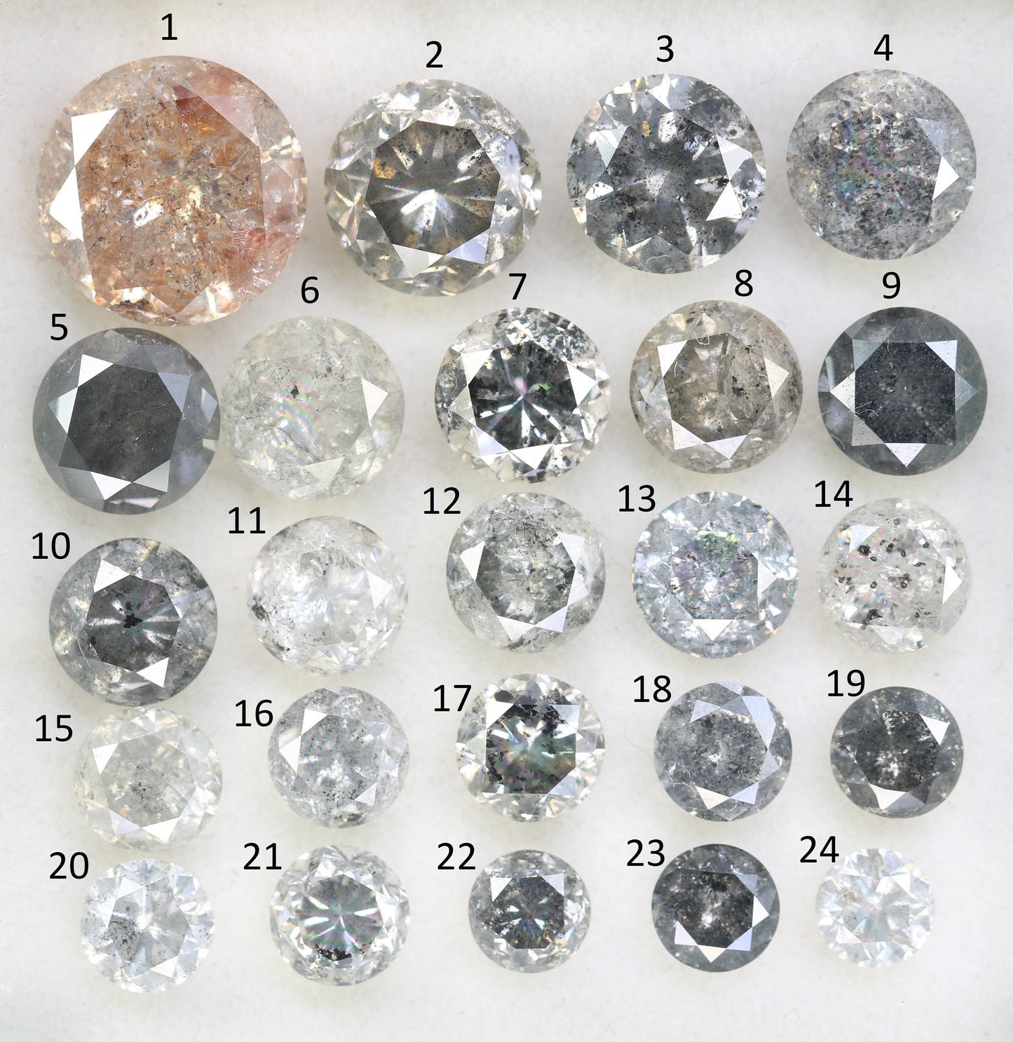 Round Cut Salt and Pepper Diamond for Rings | Holiday Sale on Unique Diamonds | Perfect Gift for Granny