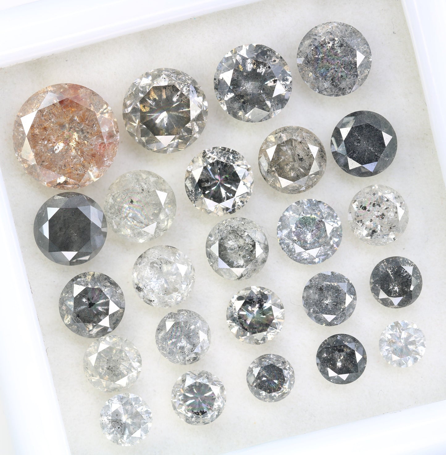 Round Cut Salt and Pepper Diamond for Rings | Holiday Sale on Unique Diamonds | Perfect Gift for Granny