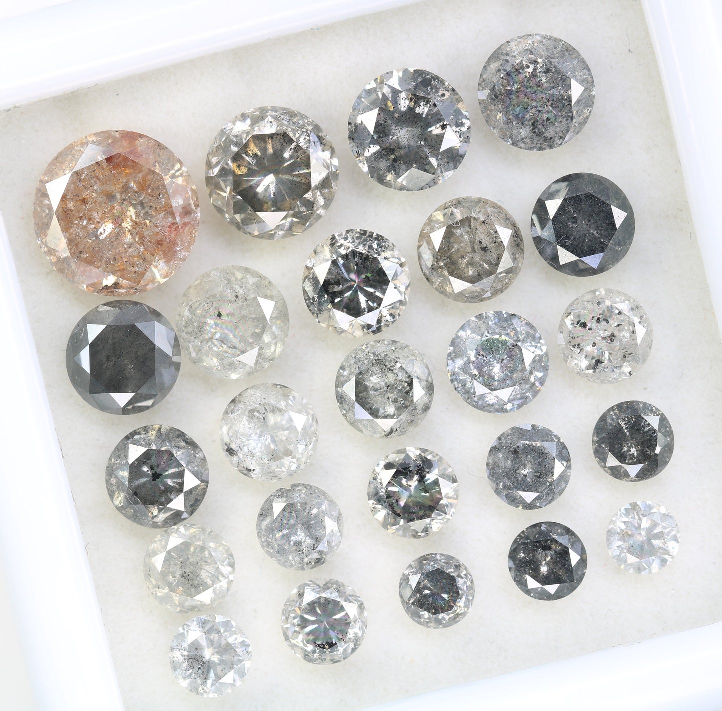 Round Cut Salt and Pepper Diamond for Rings | Holiday Sale on Unique Diamonds | Perfect Gift for Granny