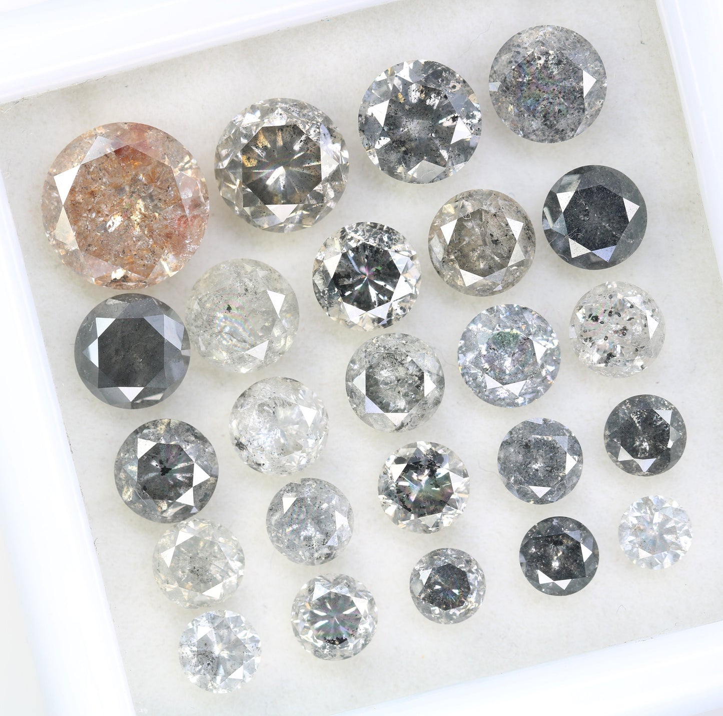 Round Cut Salt and Pepper Diamond for Rings | Holiday Sale on Unique Diamonds | Perfect Gift for Granny