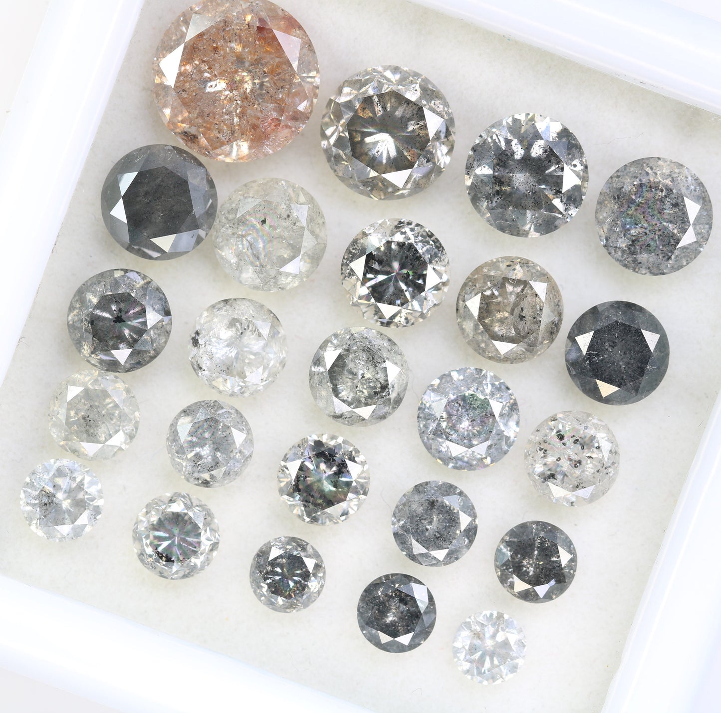 Round Cut Salt and Pepper Diamond for Rings | Holiday Sale on Unique Diamonds | Perfect Gift for Granny