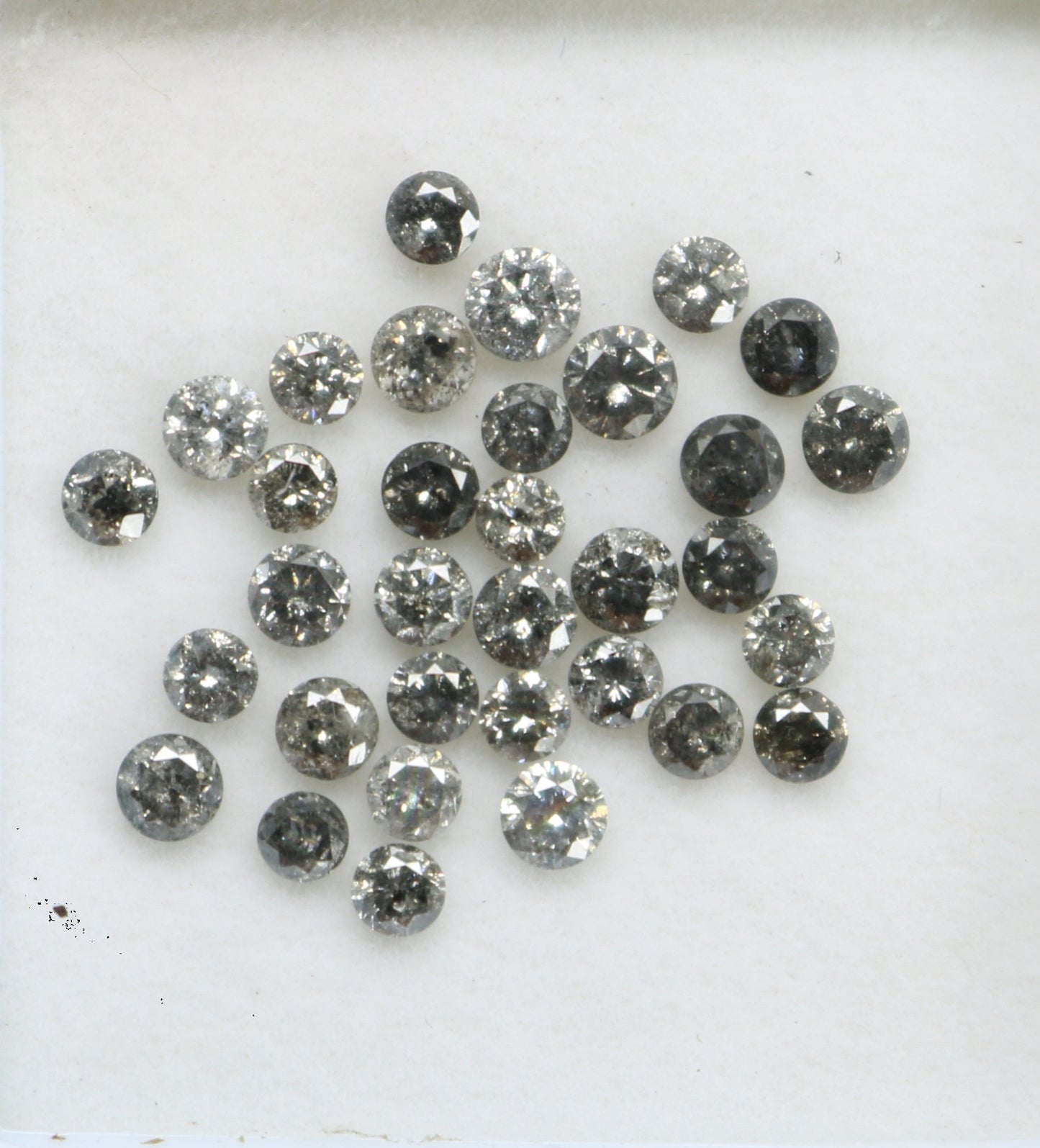 3mm Natural Loose Round Brilliant Cut Salt and Pepper Diamond | Perfect for Engagement and Wedding Rings | Gold Ring Gemstone