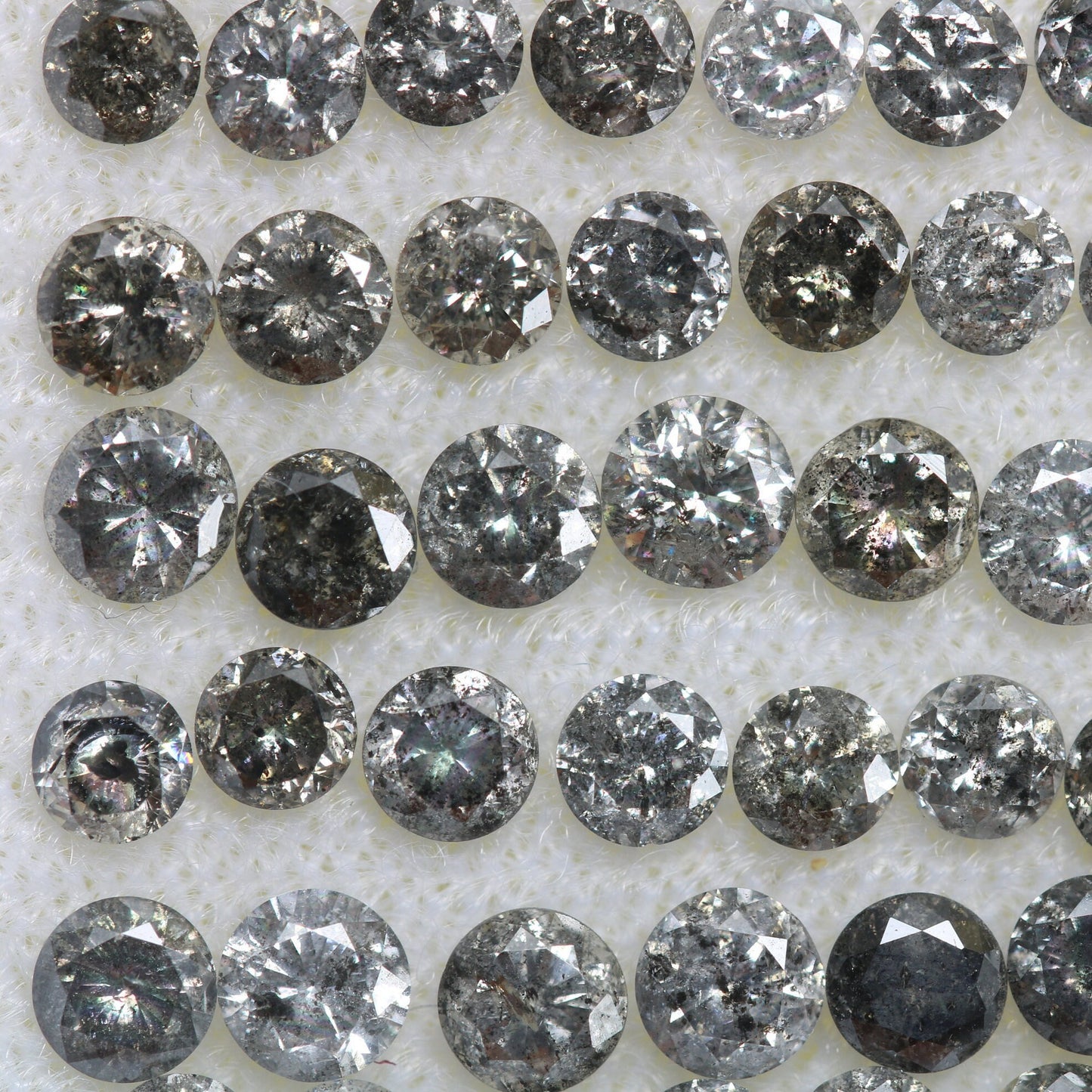 3mm Natural Loose Round Brilliant Cut Salt and Pepper Diamond | Perfect for Engagement and Wedding Rings | Gold Ring Gemstone