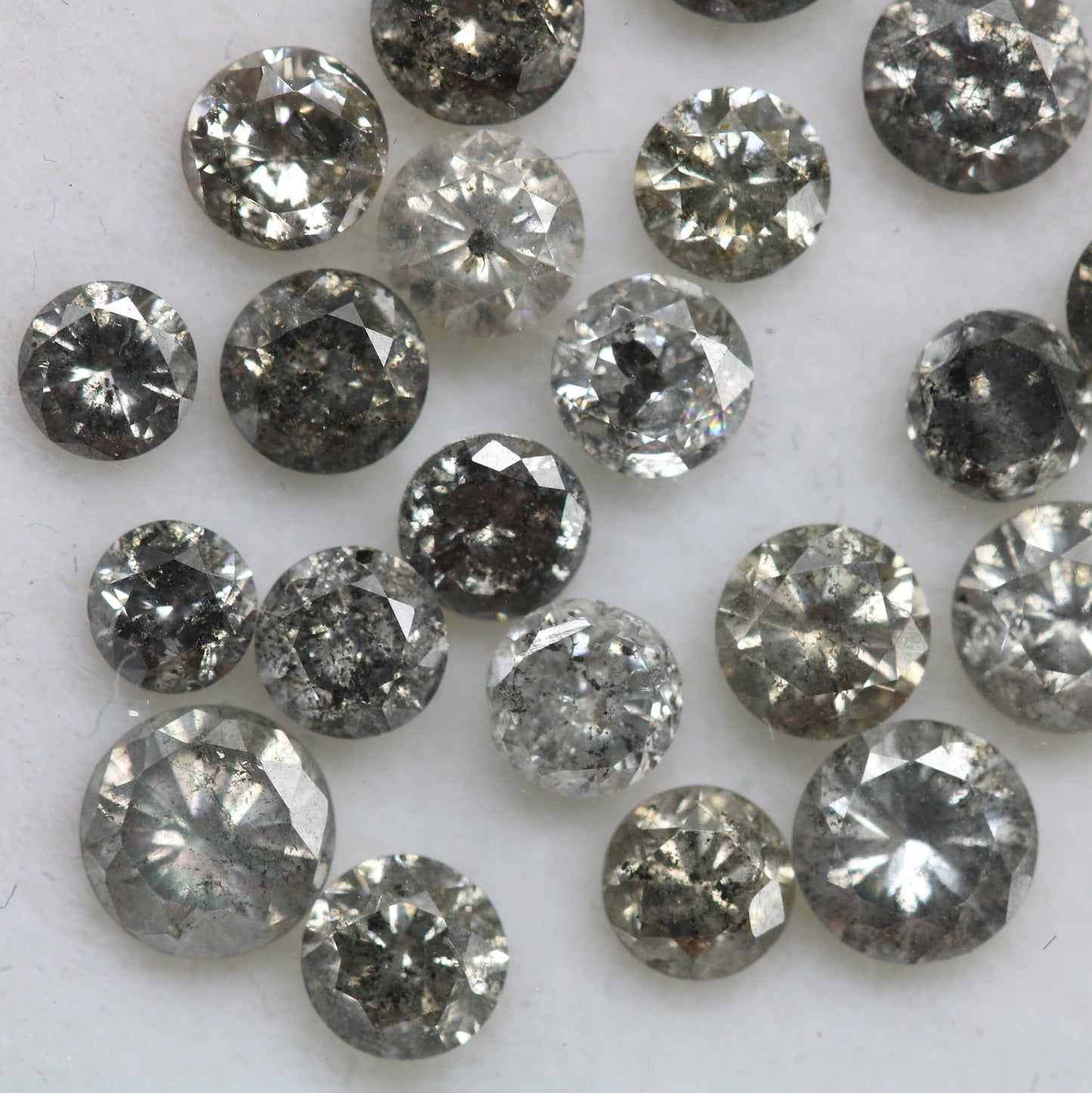 3mm Natural Loose Round Brilliant Cut Salt and Pepper Diamond | Perfect for Engagement and Wedding Rings | Gold Ring Gemstone