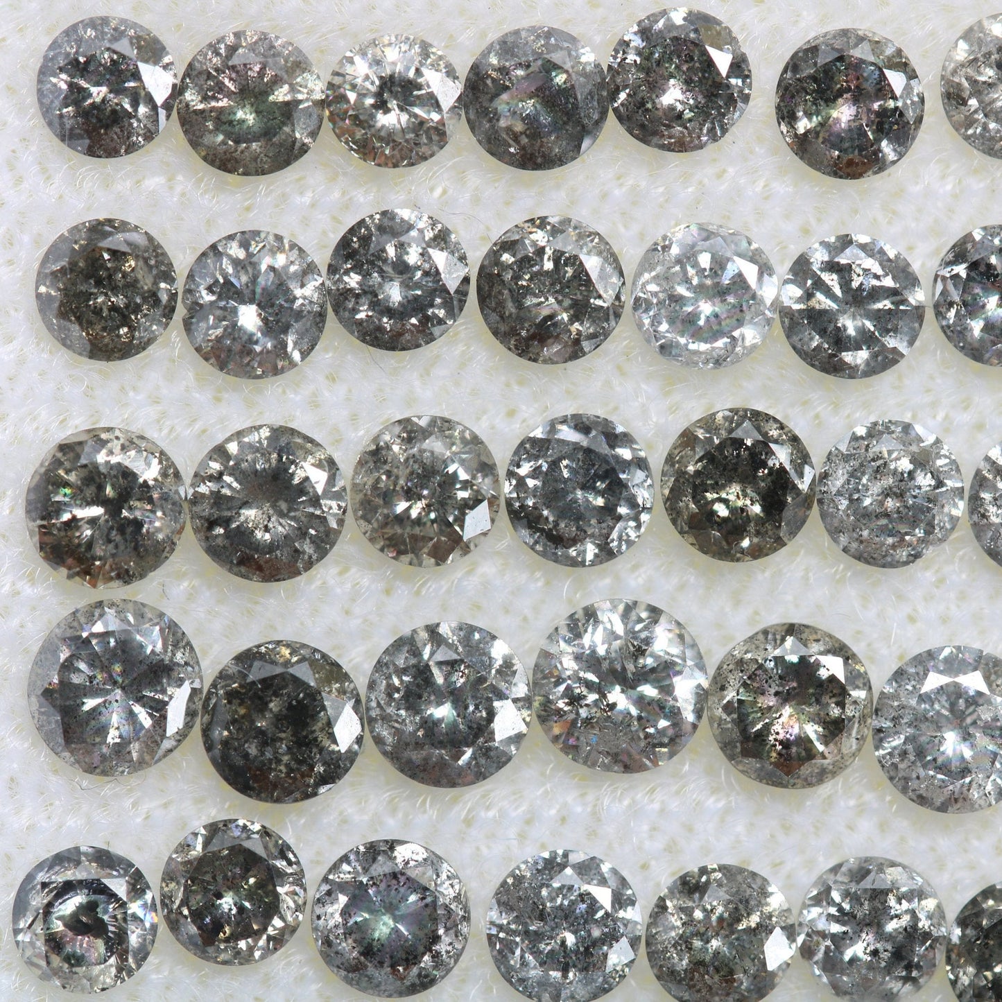 3mm Natural Loose Round Brilliant Cut Salt and Pepper Diamond | Perfect for Engagement and Wedding Rings | Gold Ring Gemstone