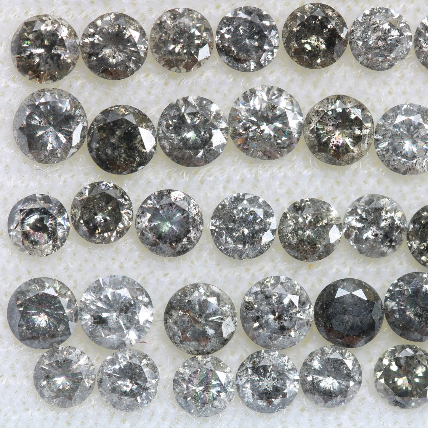 3mm Natural Loose Round Brilliant Cut Salt and Pepper Diamond | Perfect for Engagement and Wedding Rings | Gold Ring Gemstone