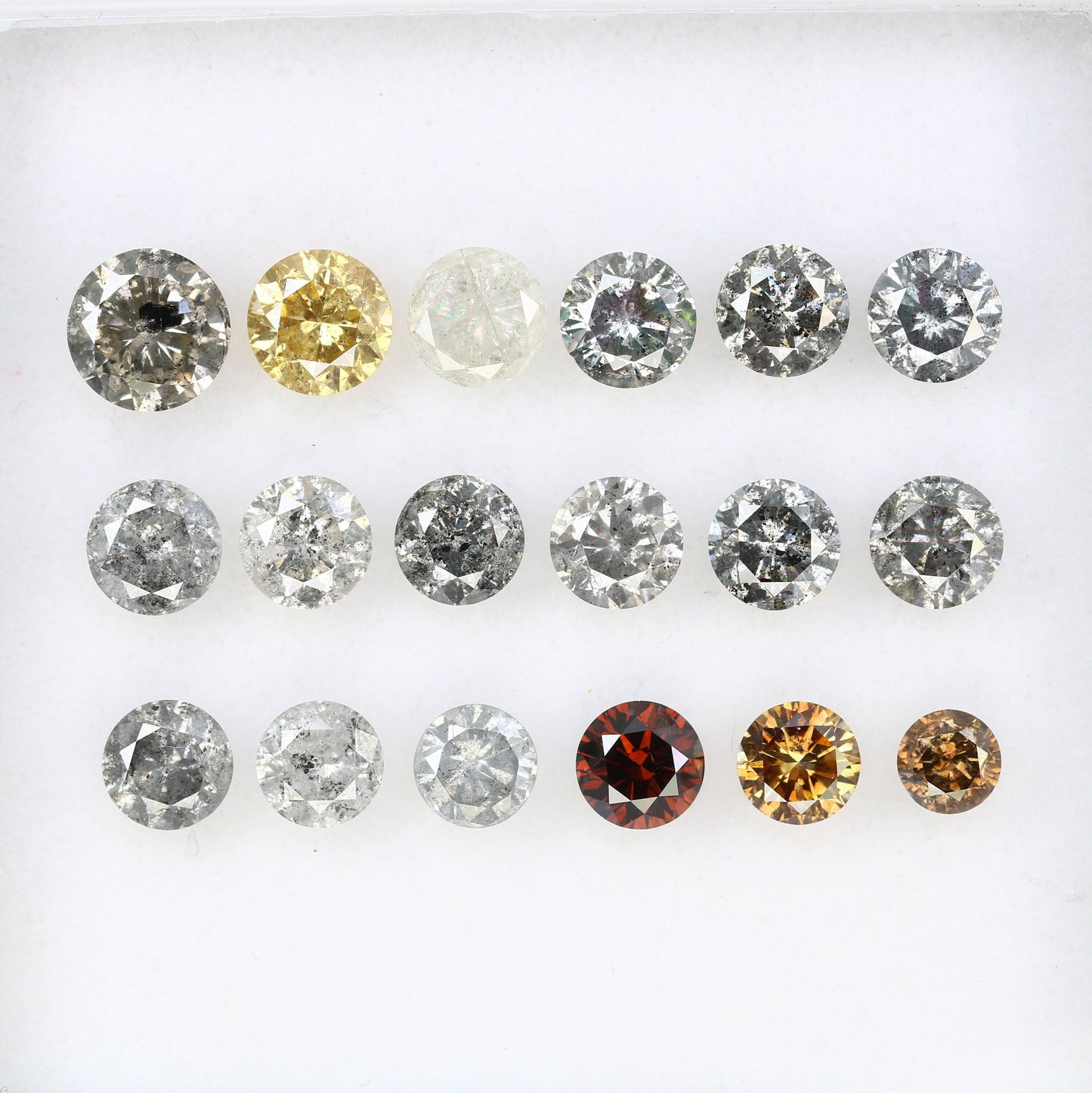 Unique Fancy Round Cut Natural Salt and Pepper Diamond | Loose Earth-Mined Gemstone for Engagement Rings | Perfect Gifts for Her