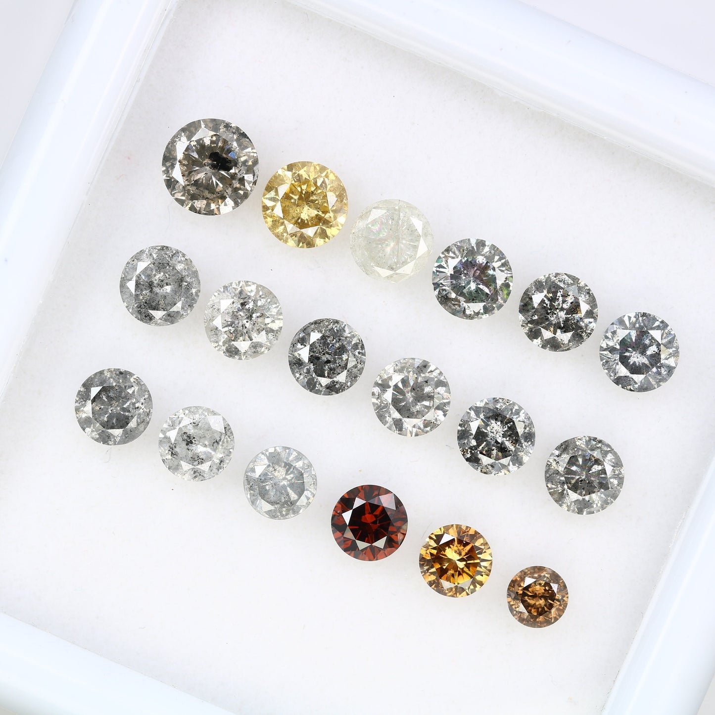 Unique Fancy Round Cut Natural Salt and Pepper Diamond | Loose Earth-Mined Gemstone for Engagement Rings | Perfect Gifts for Her