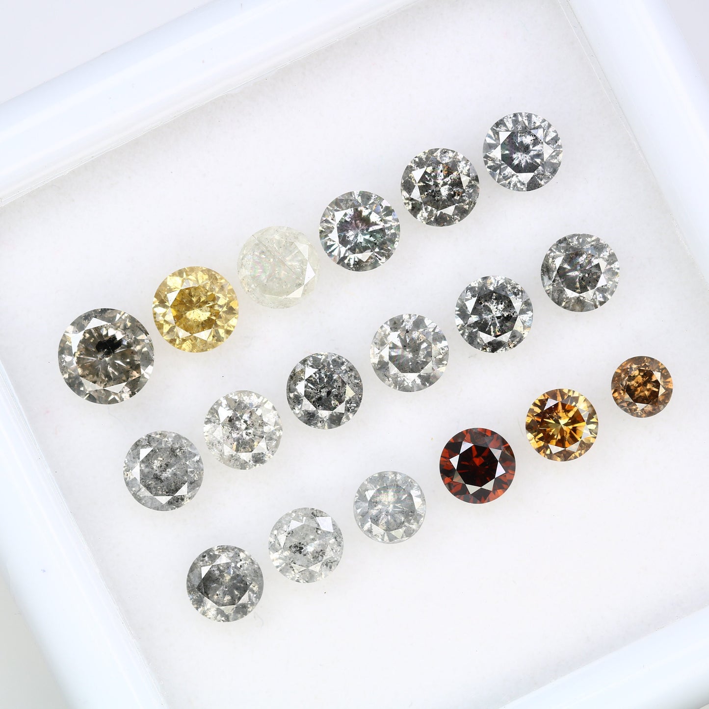Unique Fancy Round Cut Natural Salt and Pepper Diamond | Loose Earth-Mined Gemstone for Engagement Rings | Perfect Gifts for Her
