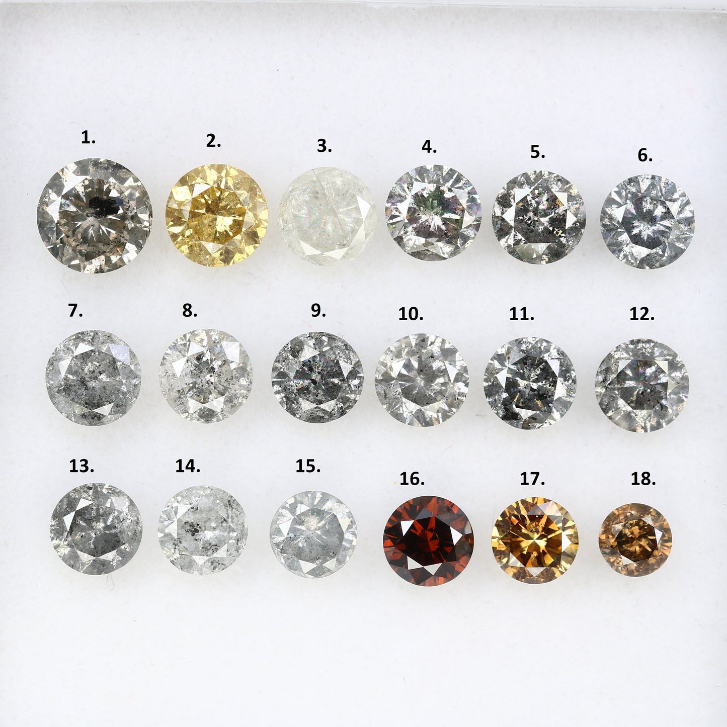Unique Fancy Round Cut Natural Salt and Pepper Diamond | Loose Earth-Mined Gemstone for Engagement Rings | Perfect Gifts for Her