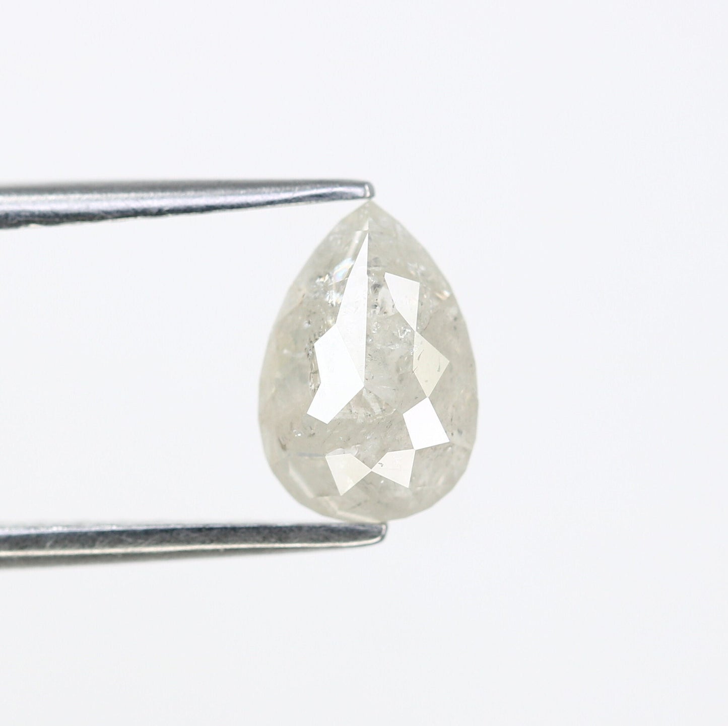 1.24 CT Natural White Pear Shape Rustic Diamond for Engagement Ring | Customizable Pear Wedding Ring | Elegant White Diamond Jewelry