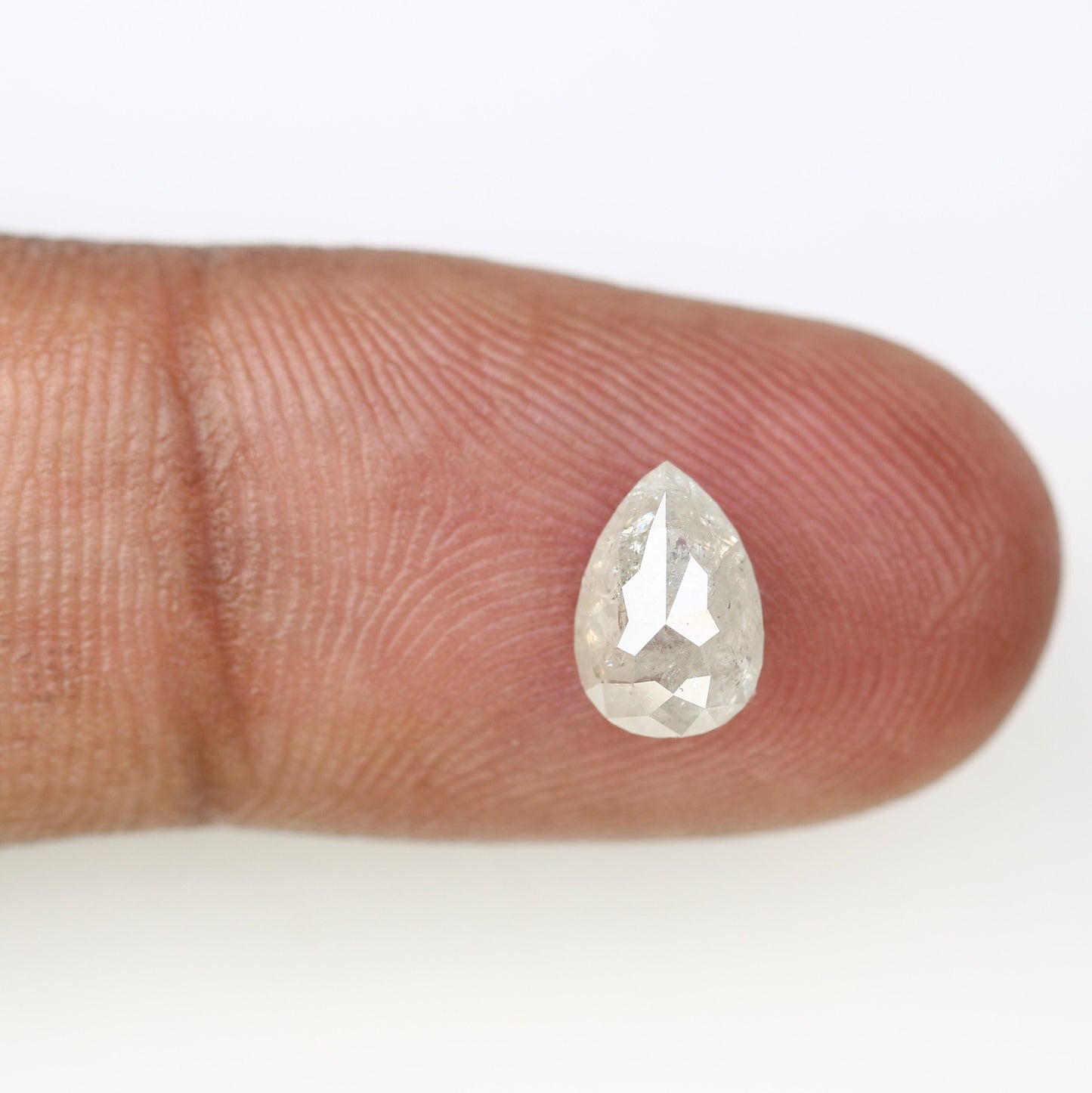 1.24 CT Natural White Pear Shape Rustic Diamond for Engagement Ring | Customizable Pear Wedding Ring | Elegant White Diamond Jewelry