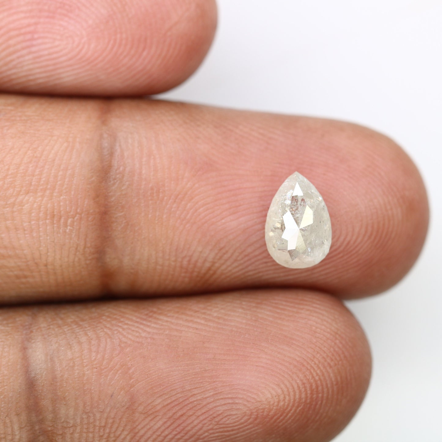 1.24 CT Natural White Pear Shape Rustic Diamond for Engagement Ring | Customizable Pear Wedding Ring | Elegant White Diamond Jewelry