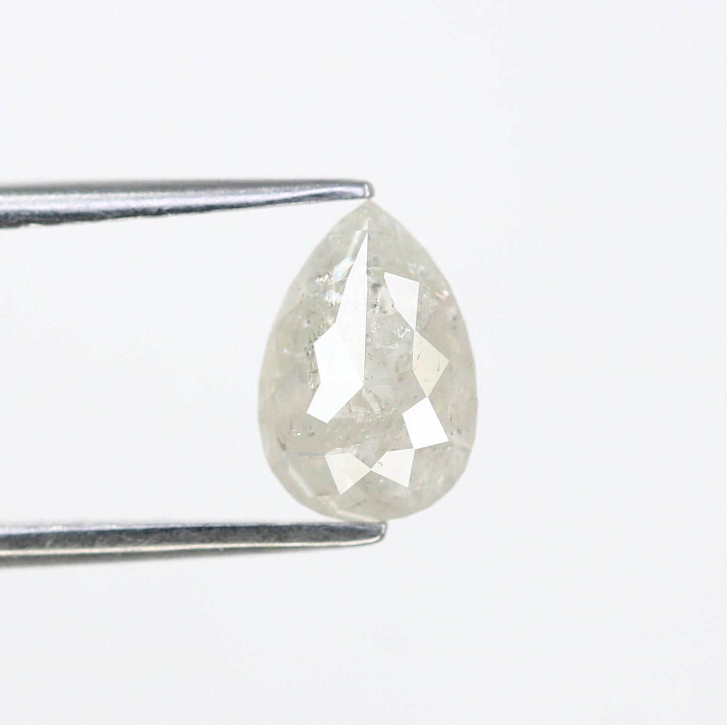 1.24 CT Natural White Pear Shape Rustic Diamond for Engagement Ring | Customizable Pear Wedding Ring | Elegant White Diamond Jewelry