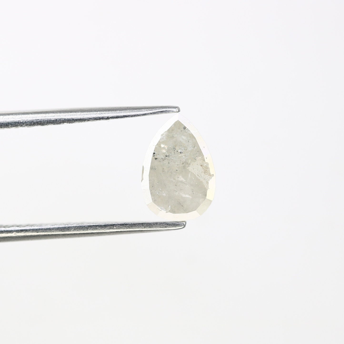 1.24 CT Natural White Pear Shape Rustic Diamond for Engagement Ring | Customizable Pear Wedding Ring | Elegant White Diamond Jewelry