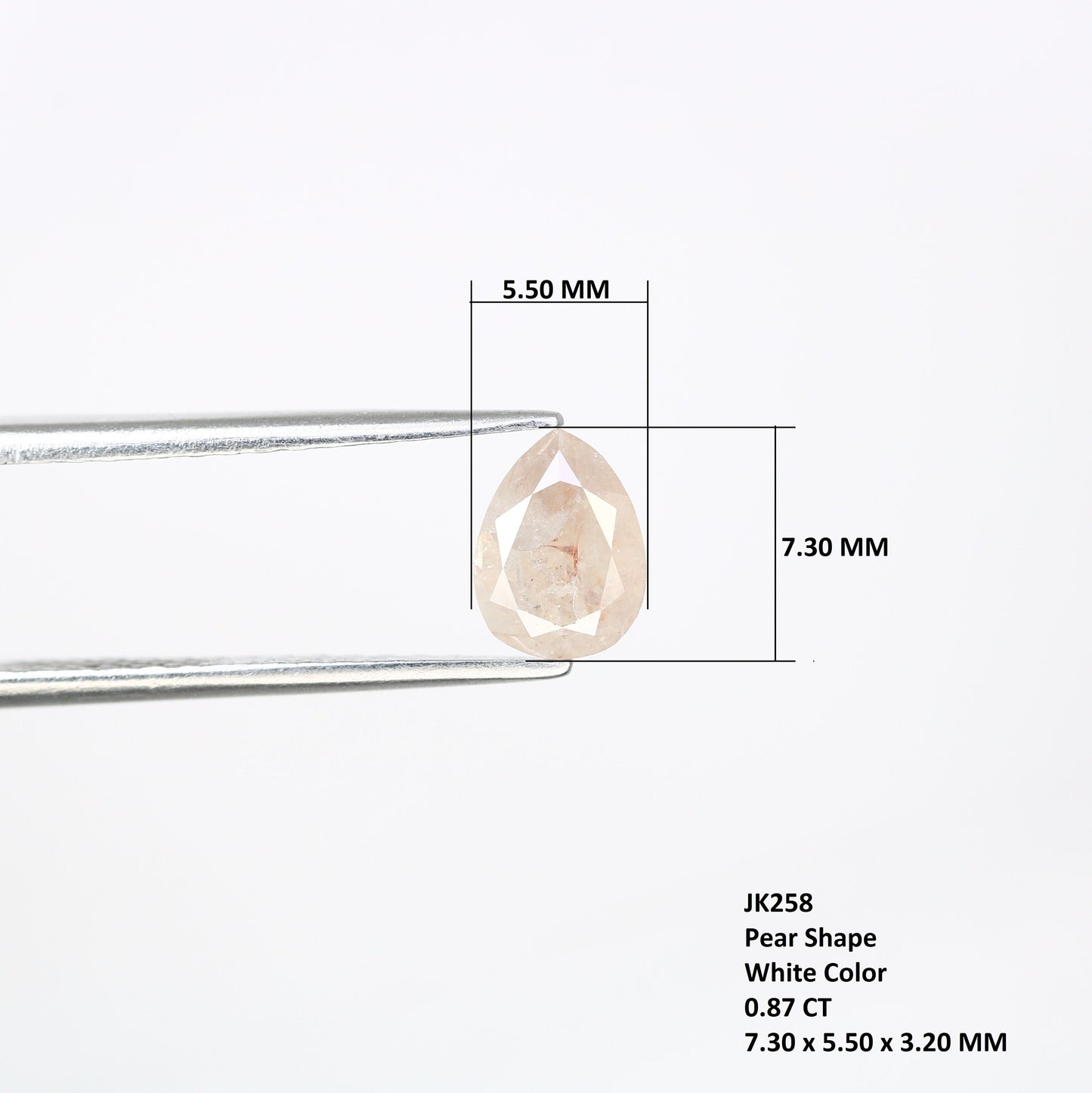 0.87 CT Natural White Polished Pear Shape Beautiful Diamond For Designer Jewelry | White Diamond Ring | Loose Galaxy Diamond | Sale On Etsy