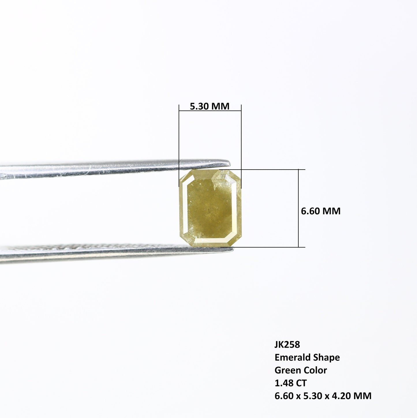1.48 CT Fancy Yellow Salt and Pepper Emerald Shape Diamond - Natural Loose Emerald Cut Diamond - Emerald Engagement Ring - LABORDAY Offer