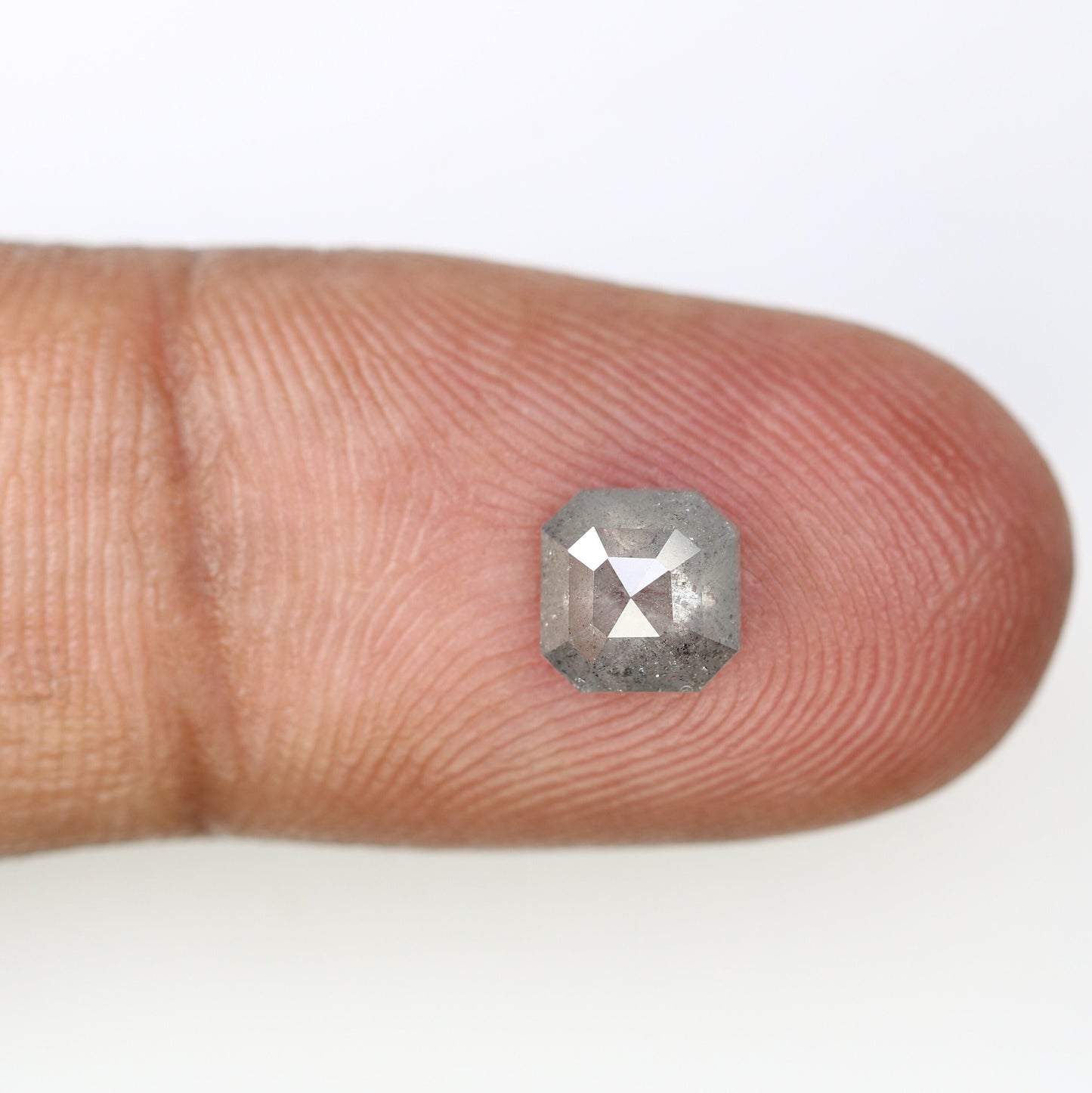 0.92 CT 6.10 MM Natural Salt And Pepper Asscher Shape Loose Galaxy Diamond For Engagement Ring | Asscher Diamond Ring | Beautiful Diamond