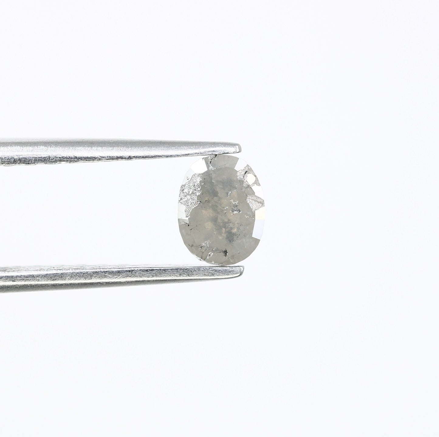 0.62 CT 5.50 MM Natural Grey Polished Oval Galaxy Diamond | Unique Oval Engagement Ring | Oval Earrings | Oval Diamond Pendant Jewelry