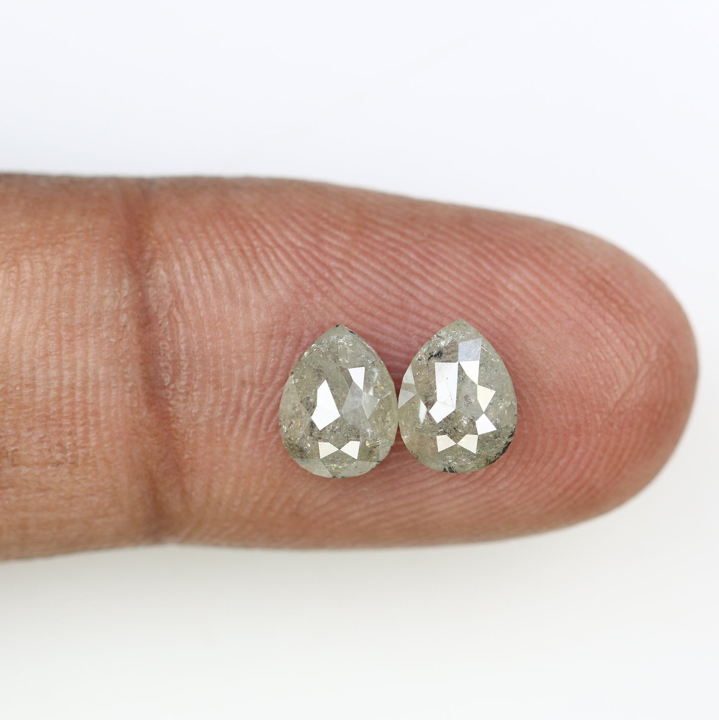 1.76 CT Natural Grey Pear Shape Loose Pair Diamond For Earrings | Pear Pair Diamond | Grey Pear Earring | Diamond Earrings | Customized