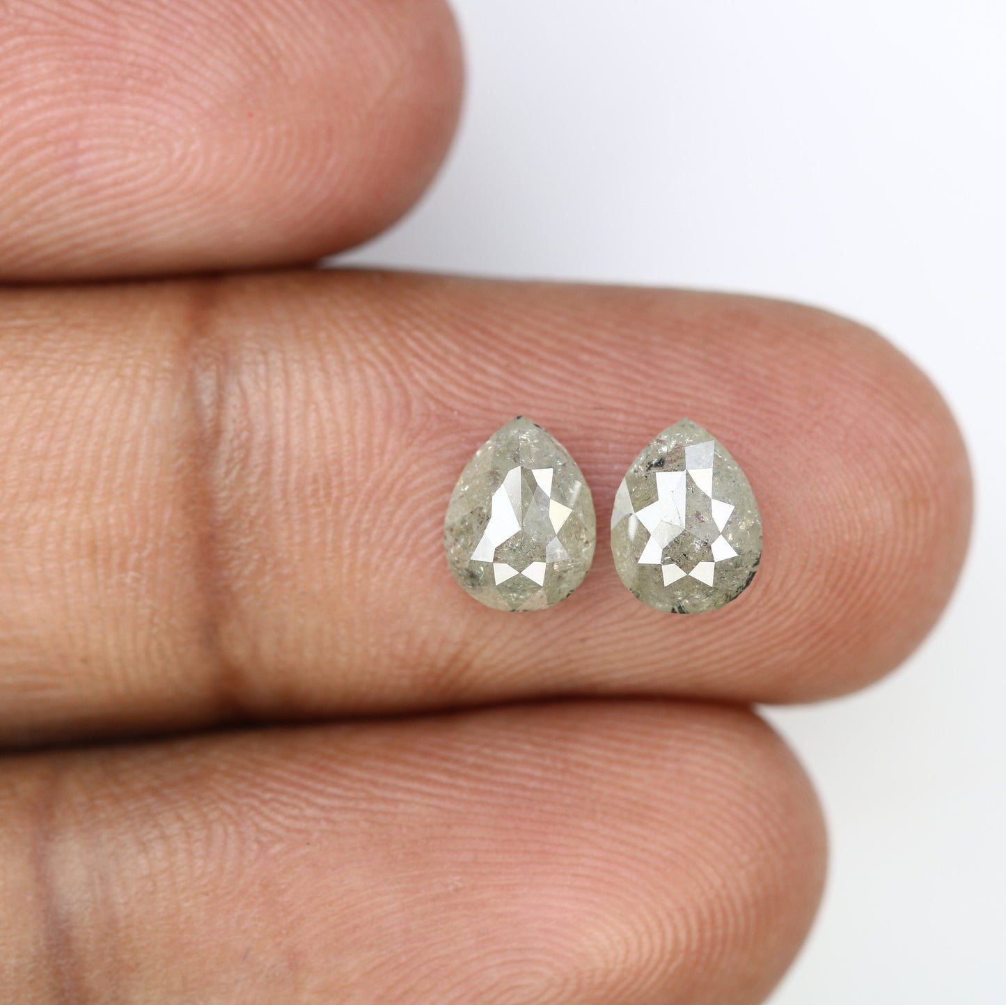 1.76 CT Natural Grey Pear Shape Loose Pair Diamond For Earrings | Pear Pair Diamond | Grey Pear Earring | Diamond Earrings | Customized