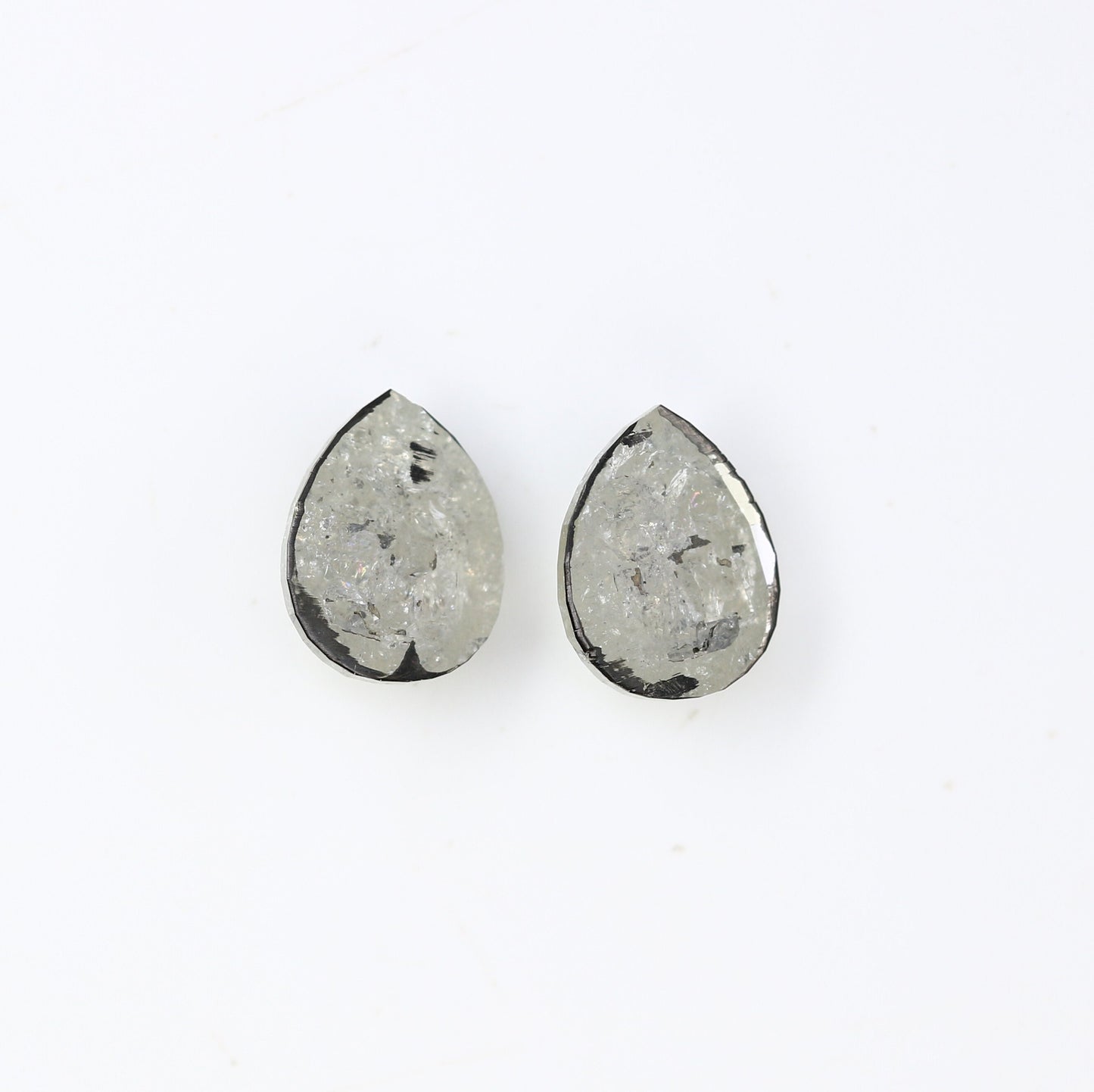 1.76 CT Natural Grey Pear Shape Loose Pair Diamond For Earrings | Pear Pair Diamond | Grey Pear Earring | Diamond Earrings | Customized