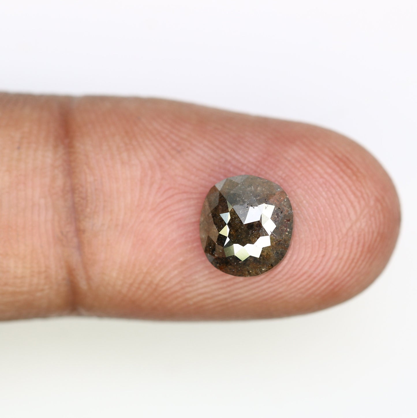 1.95 CT Cushion Salt and Pepper Rustic Diamond | Artisan Gold Ring | Unique Engagement Ring | Bohemian Jewelry