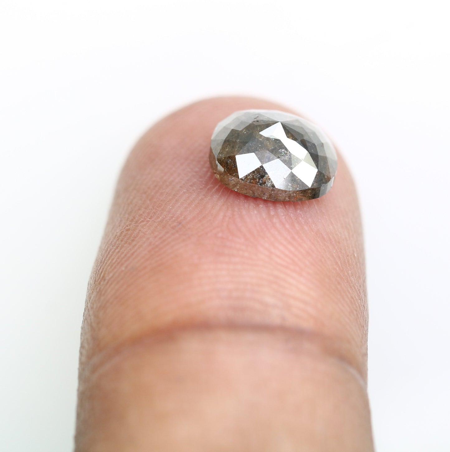 1.95 CT Cushion Salt and Pepper Rustic Diamond | Artisan Gold Ring | Unique Engagement Ring | Bohemian Jewelry