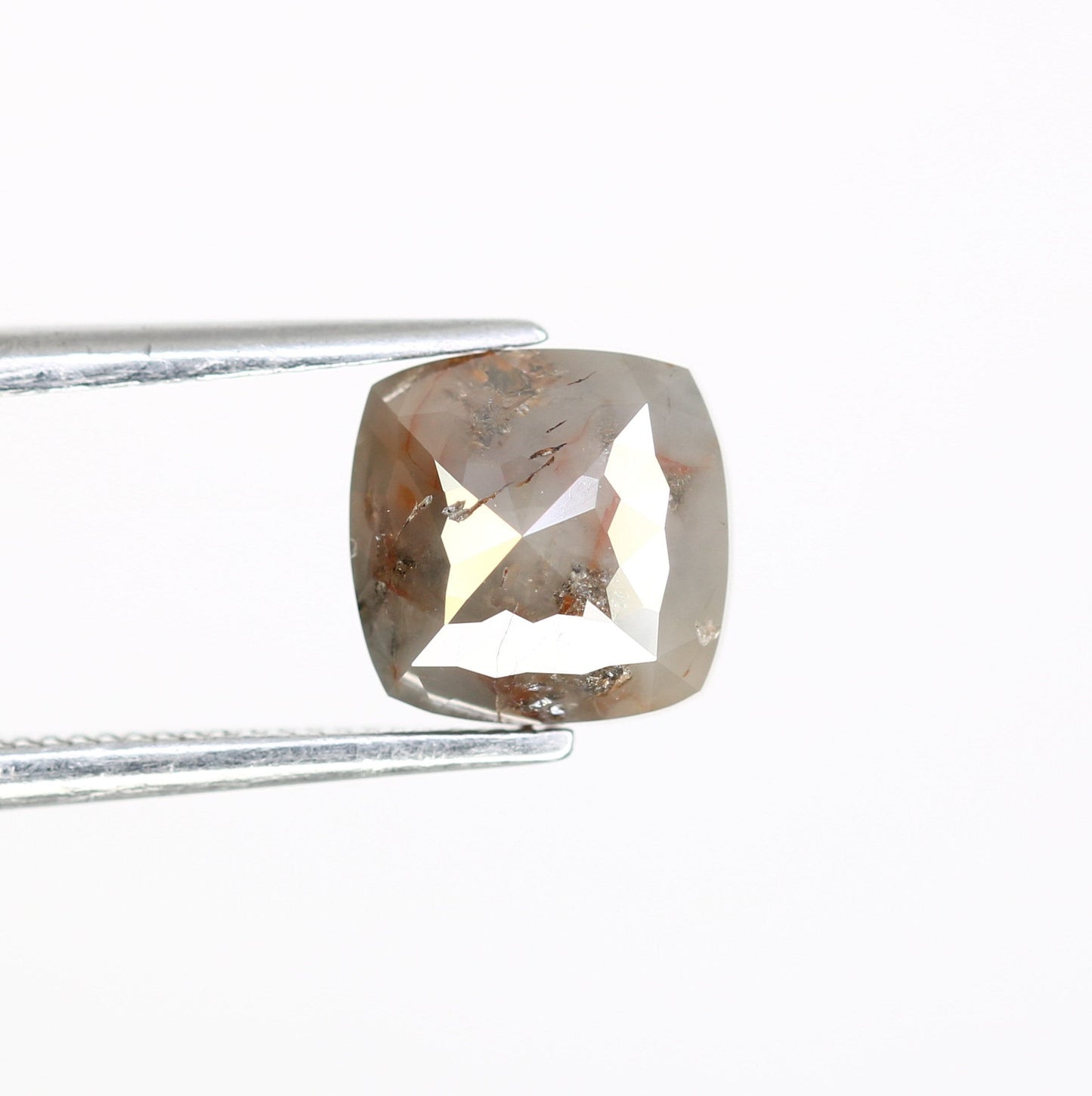 1.70 CT Cushion Cut Salt and Pepper Diamond | Elegant Gold Ring | Unique Engagement Ring | Statement Jewelry