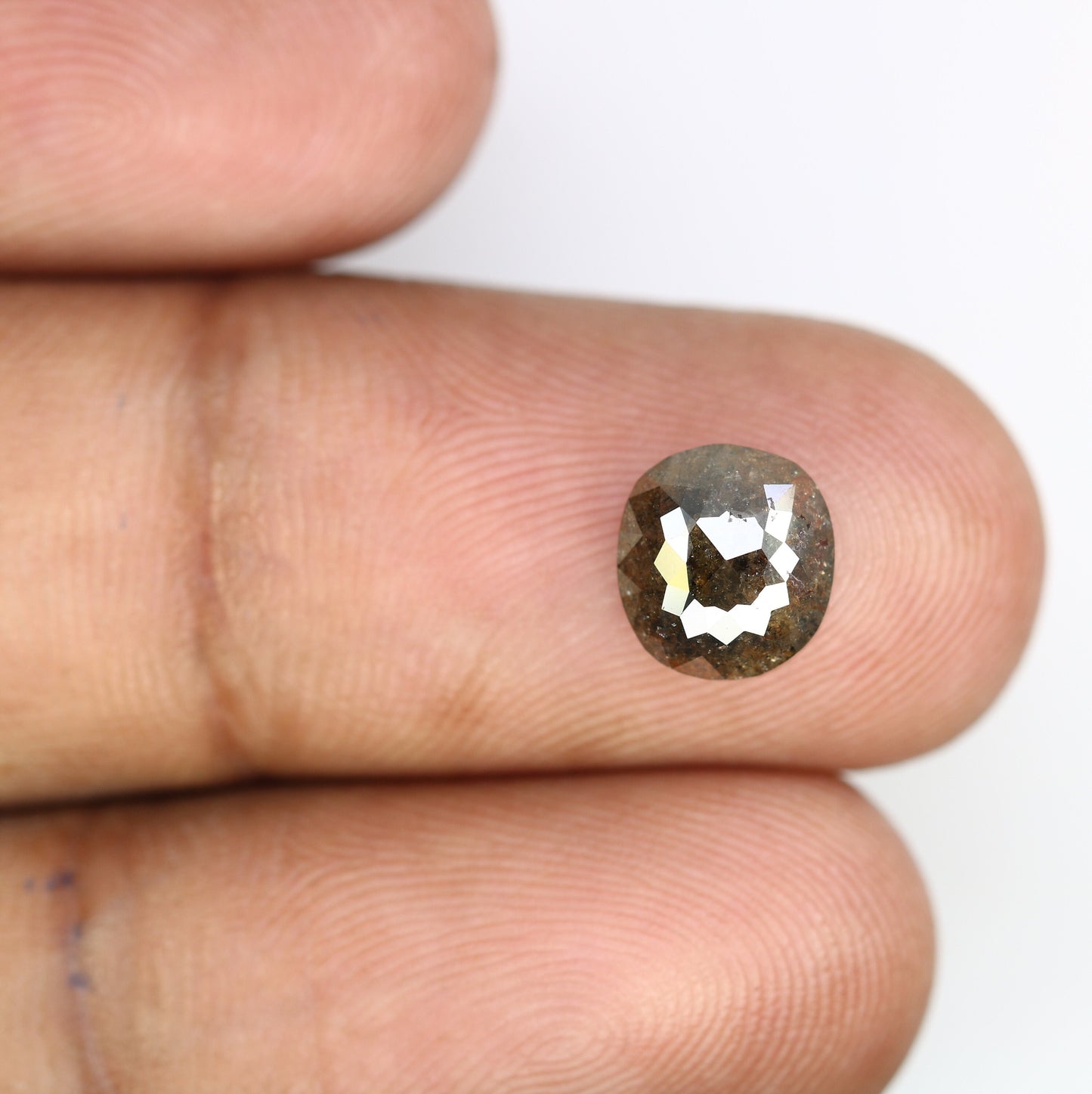 1.95 CT Cushion Salt and Pepper Rustic Diamond | Artisan Gold Ring | Unique Engagement Ring | Bohemian Jewelry