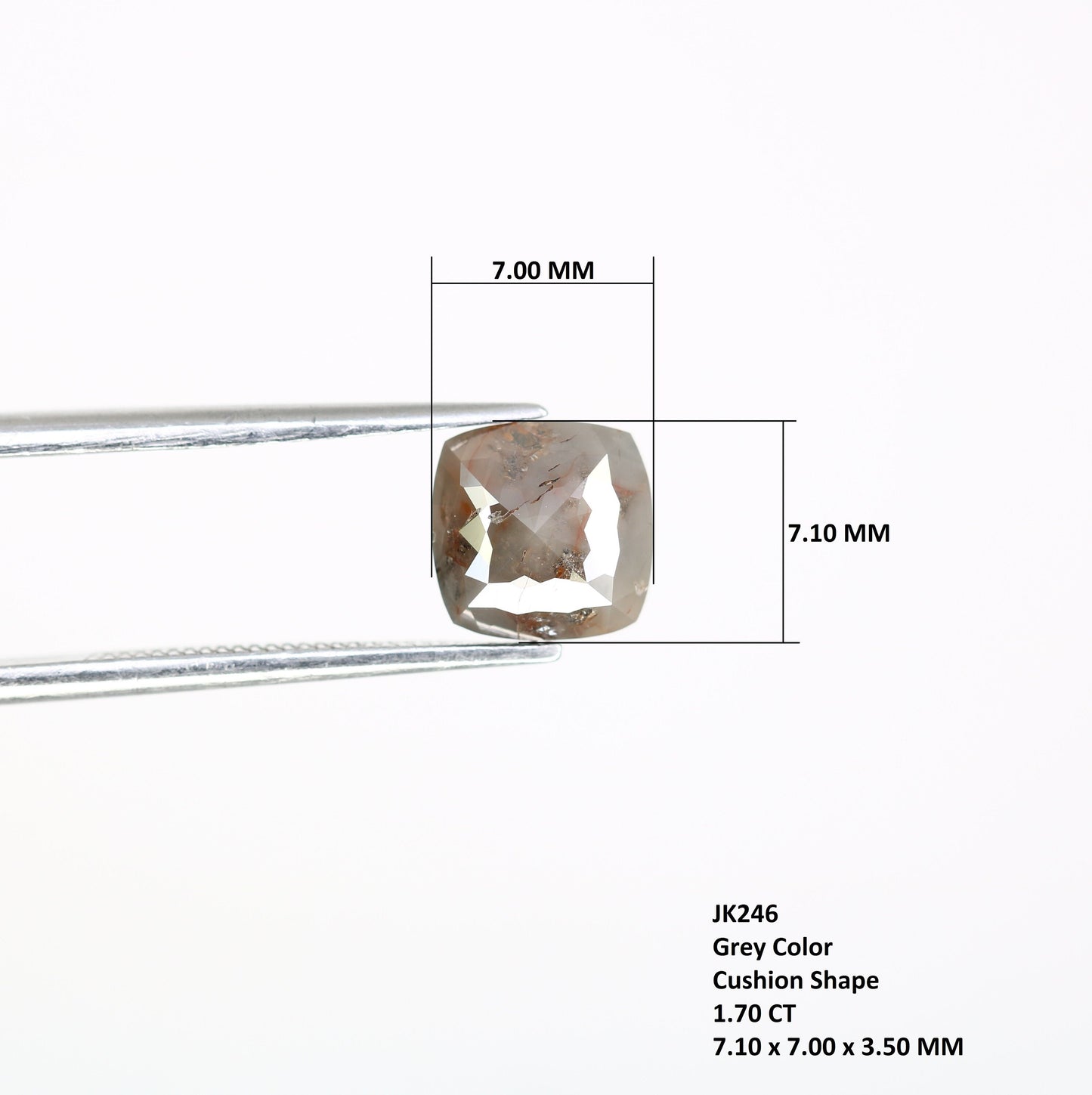1.70 CT Cushion Cut Salt and Pepper Diamond | Elegant Gold Ring | Unique Engagement Ring | Statement Jewelry